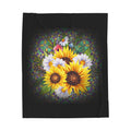 Plush Blanket Sunflowers and Daisies Floral Print