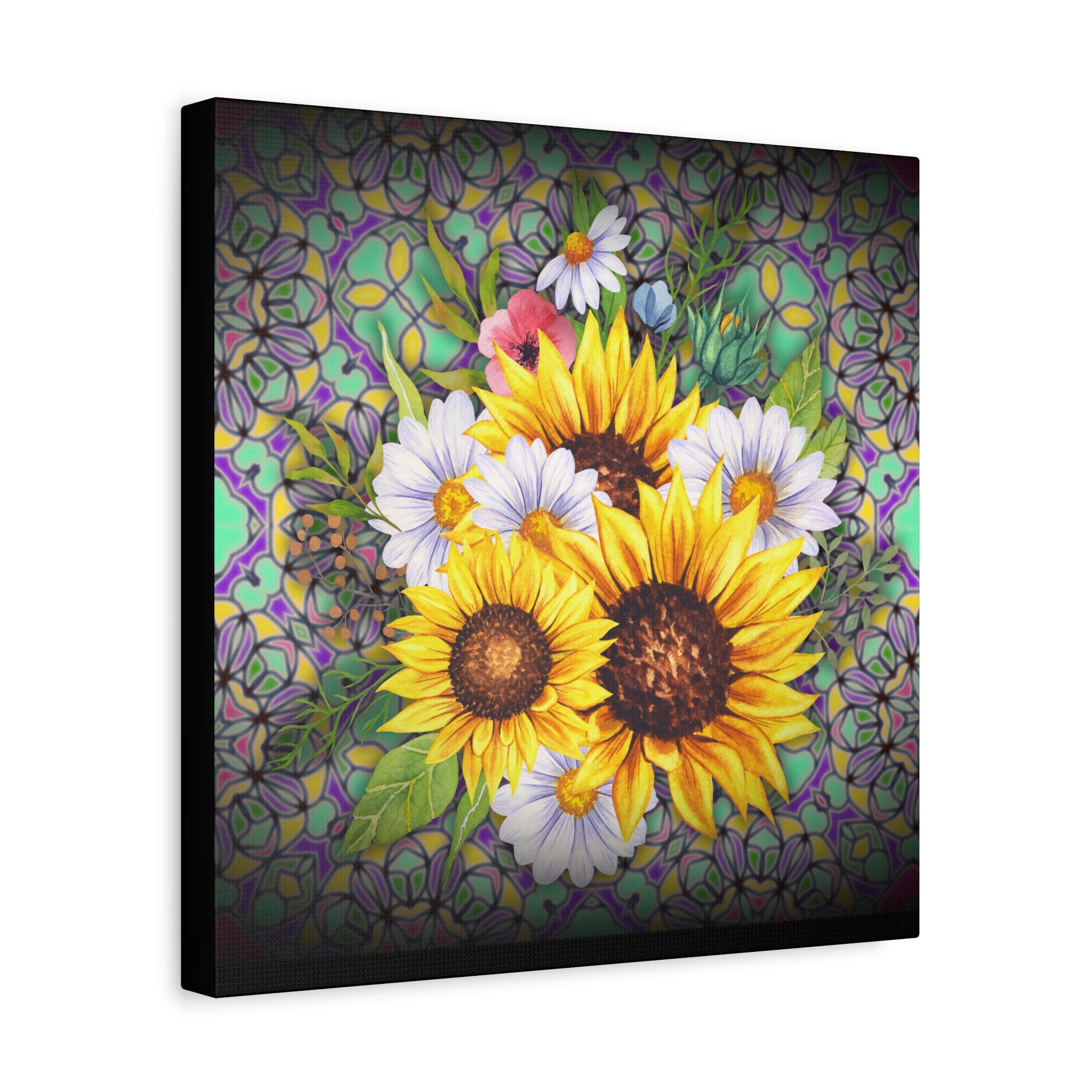 Floral Art Canvas Print, Wall Décor for Home, Gift for Flower Lovers, Botanical Wall Art, Sunflower Canvas