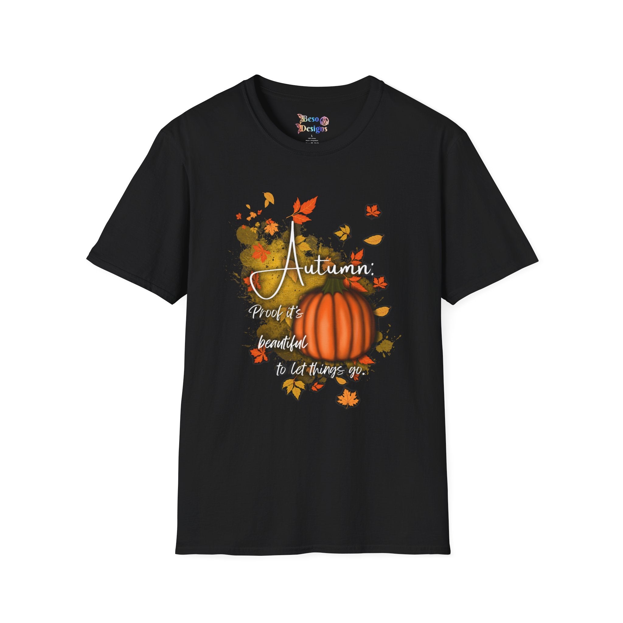 Autumn Vibes Unisex Softstyle T-Shirt, Fall Shirt, Pumpkin Tee, Seasonal Apparel, Comfortable Casual Wear, Perfect for Autumn Celebrations