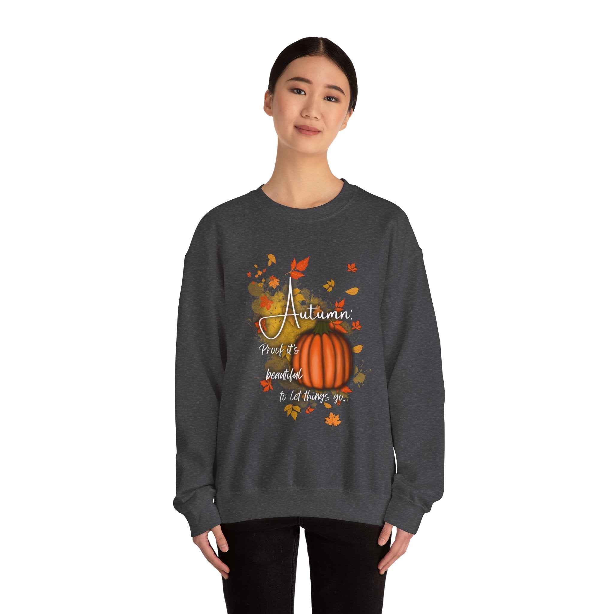 Autumn Vibes Crewneck Sweatshirt - Fall Fashion, Pumpkin Sweatshirt, Cozy Sweater for Thanksgiving, Seasonal Apparel, Autumn Gift