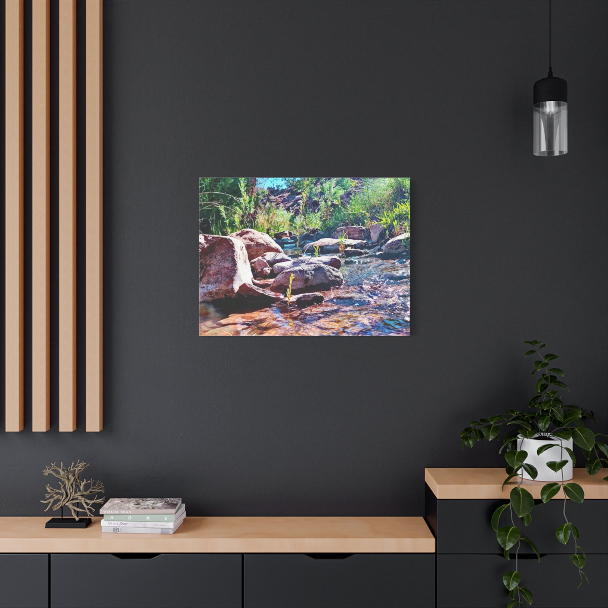 White Water Stream Art Canvas