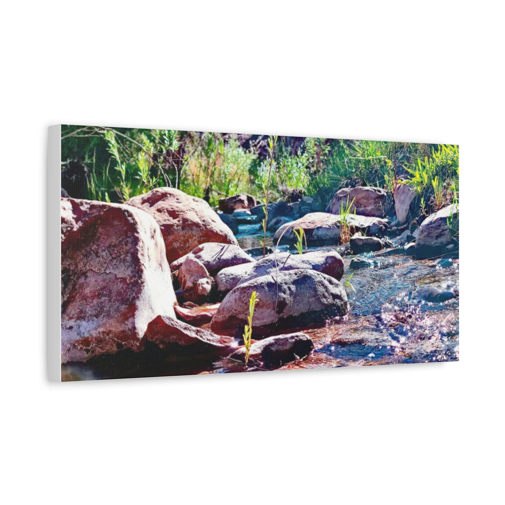 White Water Stream Art Canvas