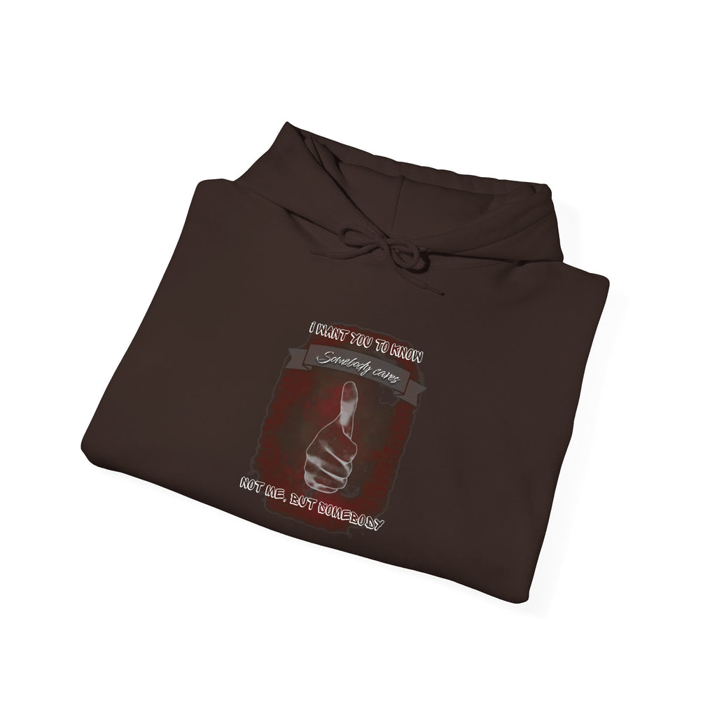 Hoodie - Dark Humor 'Somebody Cares, Not Me' Thumbs Up Design