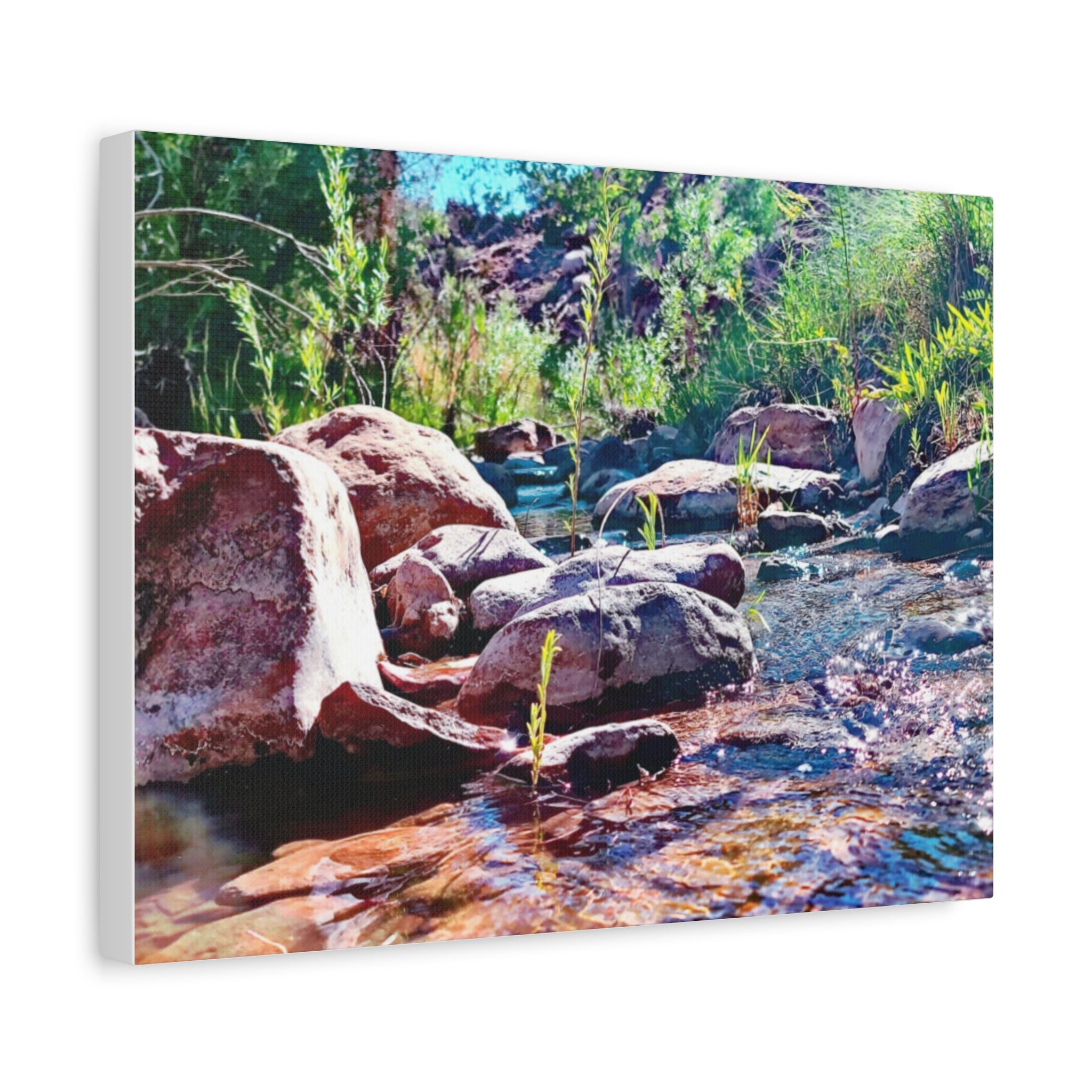White Water Stream Art Canvas