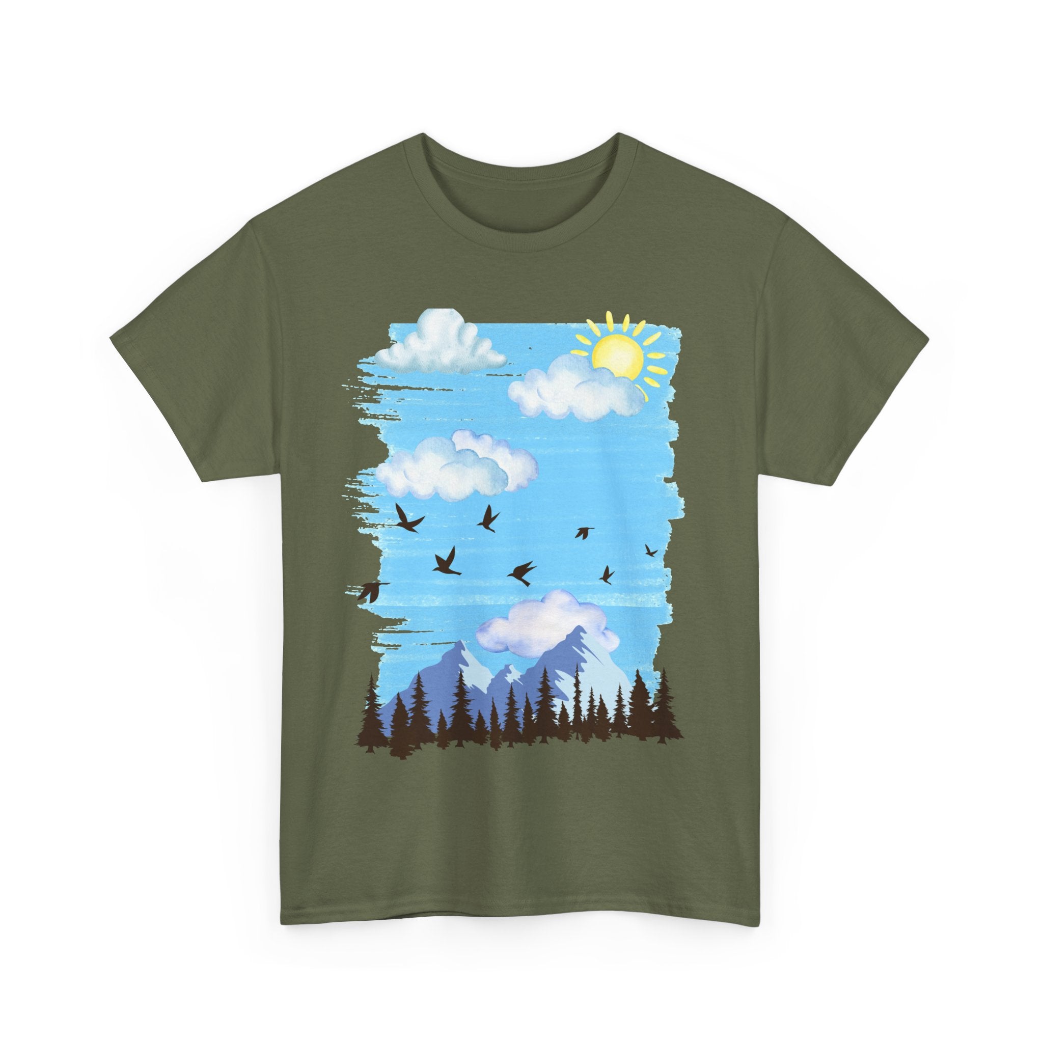 Sunny Sky Nature Tee, Comfortable T-Shirt for Outdoor Lovers, Unisex Tee for Hiking, Gifts for Nature Enthusiasts, Casual Wear, Summer Style