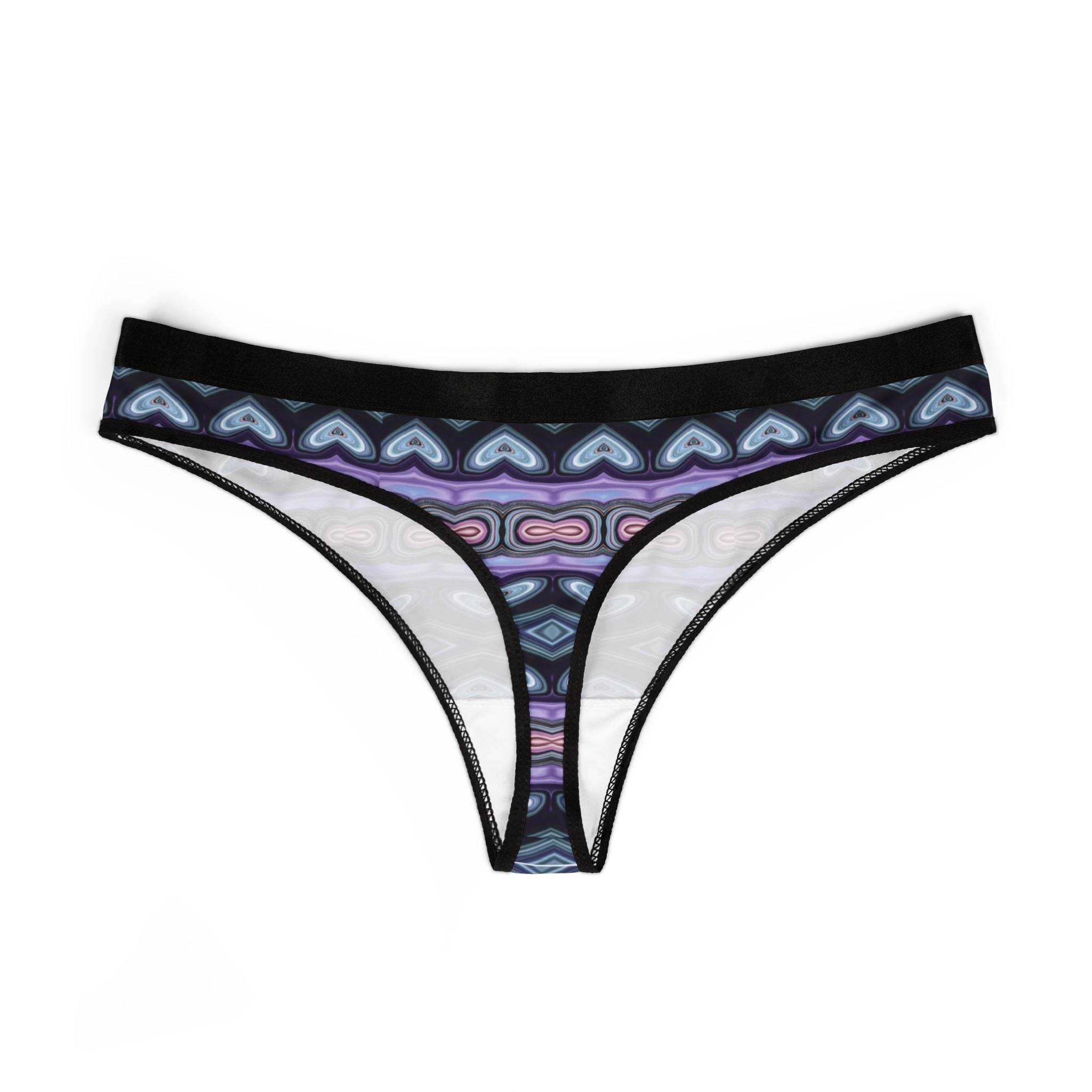 Colorful Heart Pattern Women's Thongs, AOP Panties, Cute Underwear, Lingerie Gift, Valentine's Day Intimates, Comfortable Everyday Wear