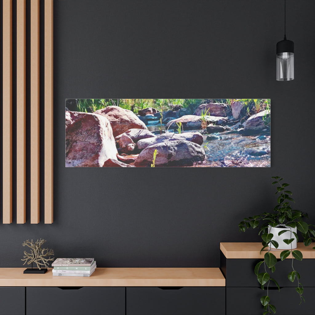 White Water Stream Art Canvas
