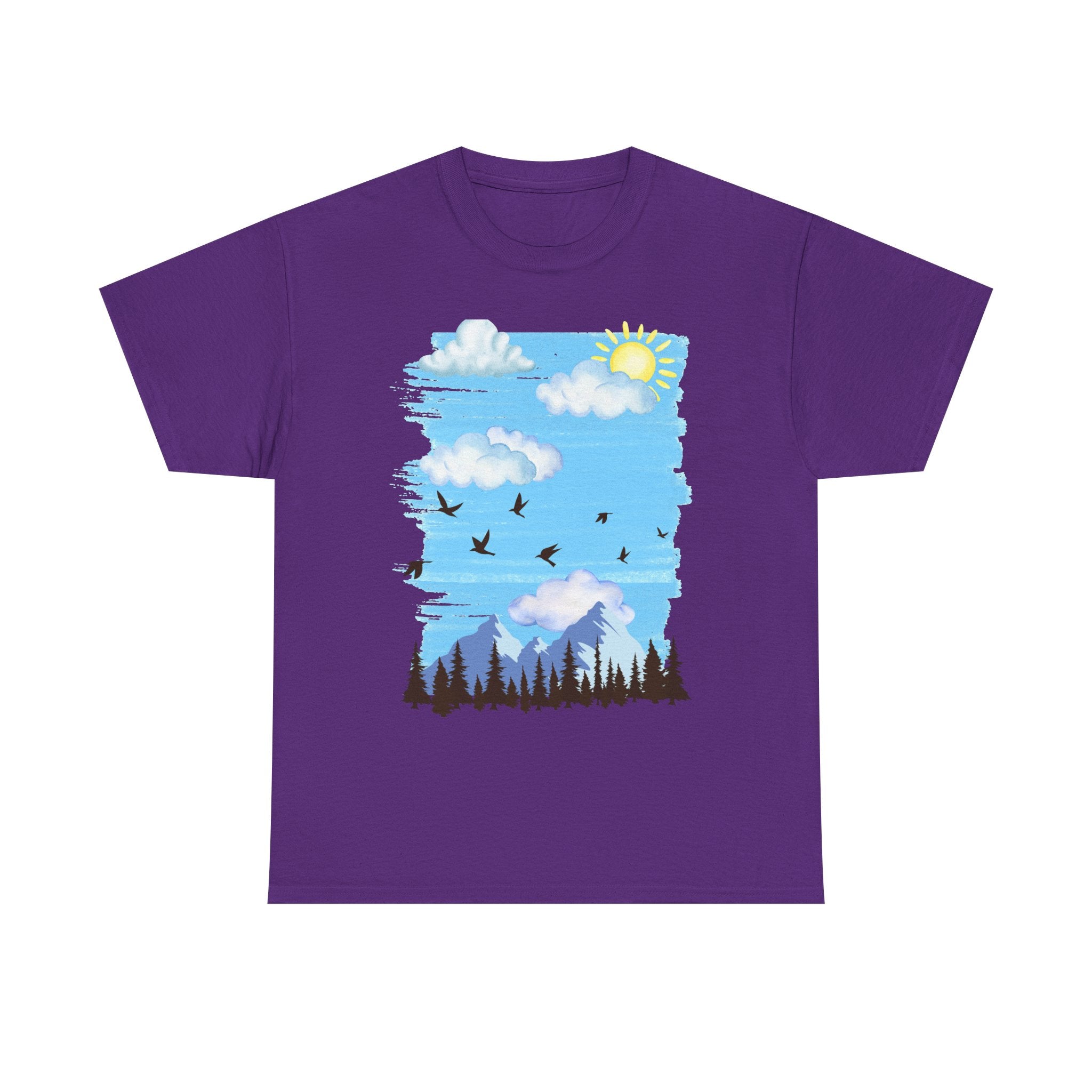 Sunny Sky Nature Tee, Comfortable T-Shirt for Outdoor Lovers, Unisex Tee for Hiking, Gifts for Nature Enthusiasts, Casual Wear, Summer Style