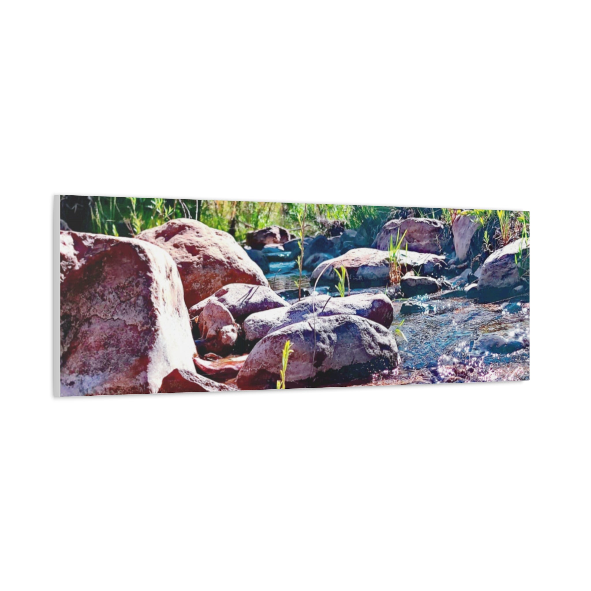 White Water Stream Art Canvas