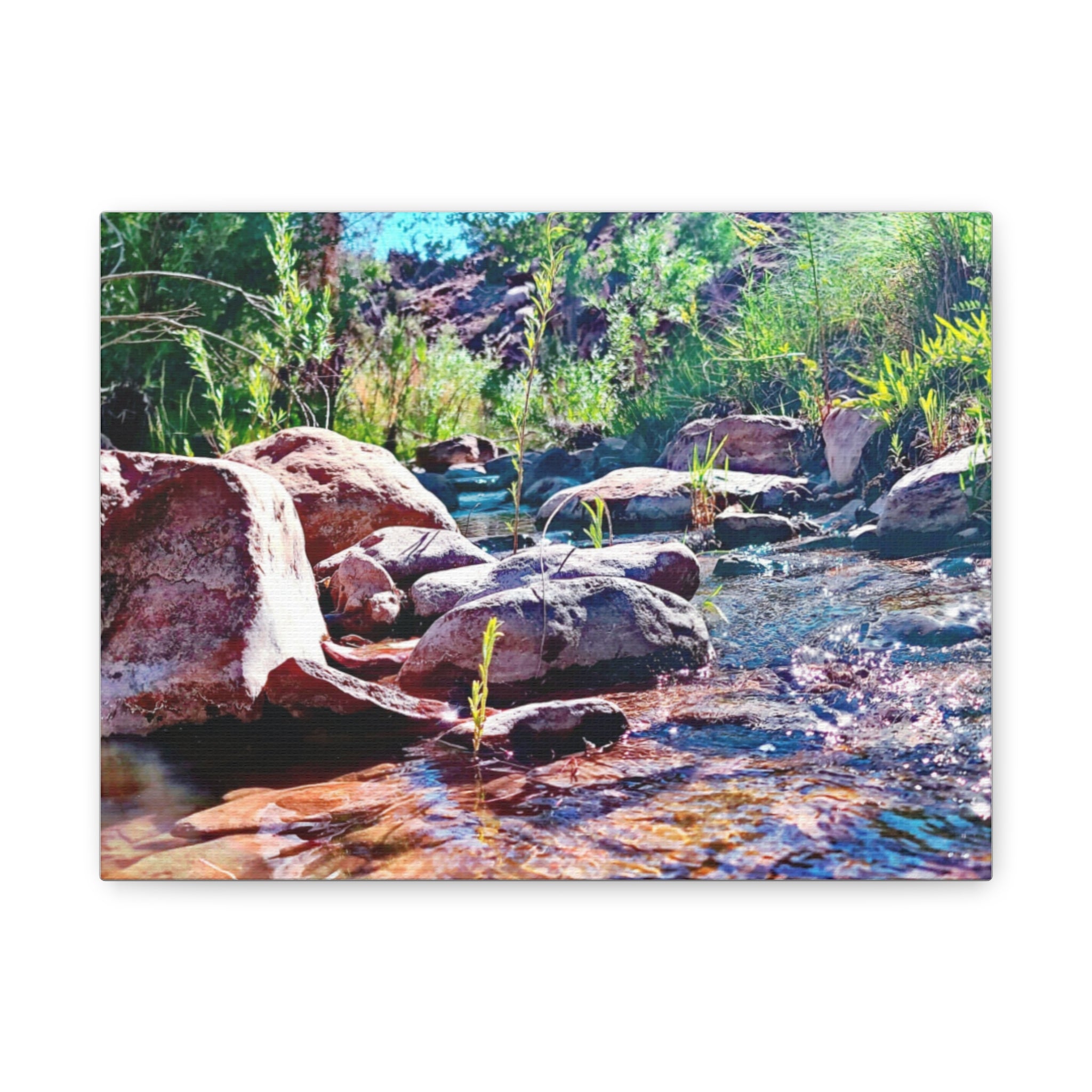 White Water Stream Art Canvas