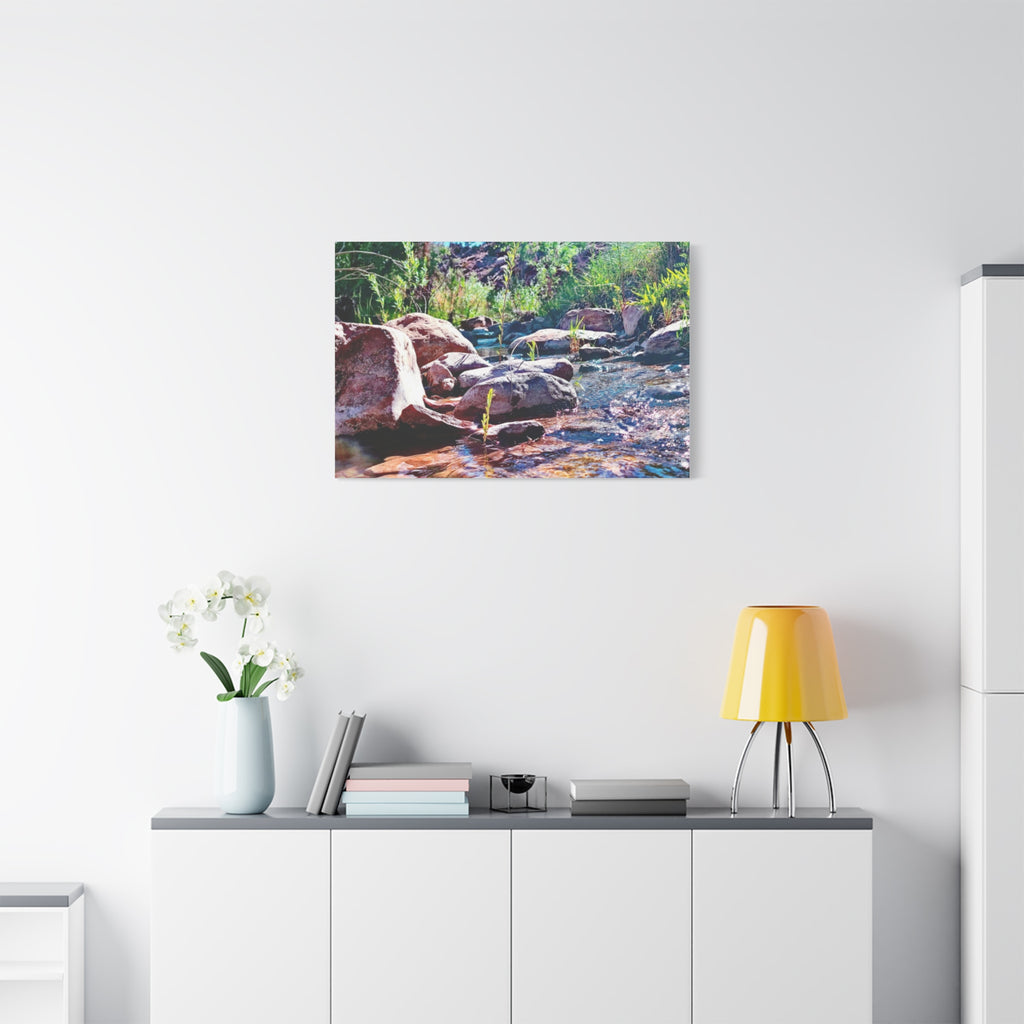 White Water Stream Art Canvas