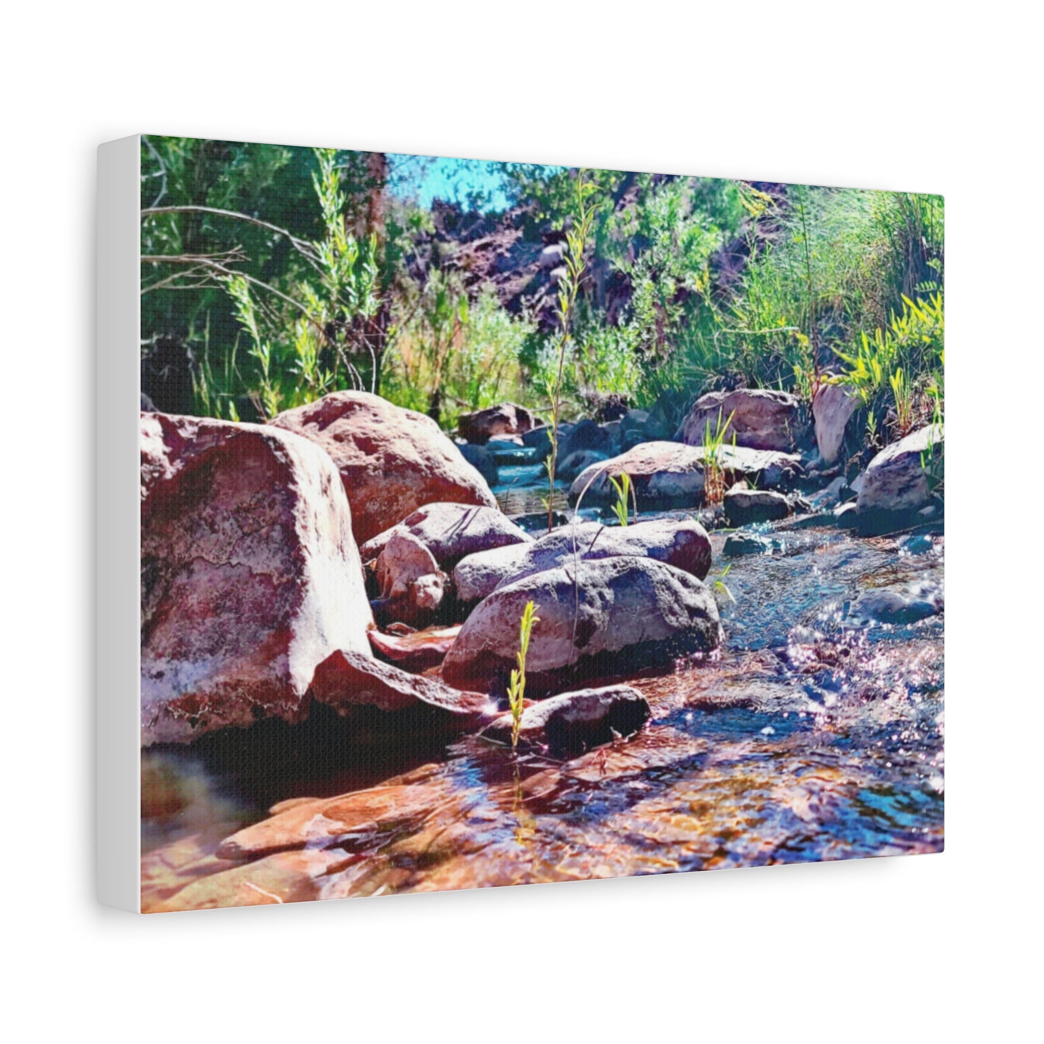 White Water Stream Art Canvas