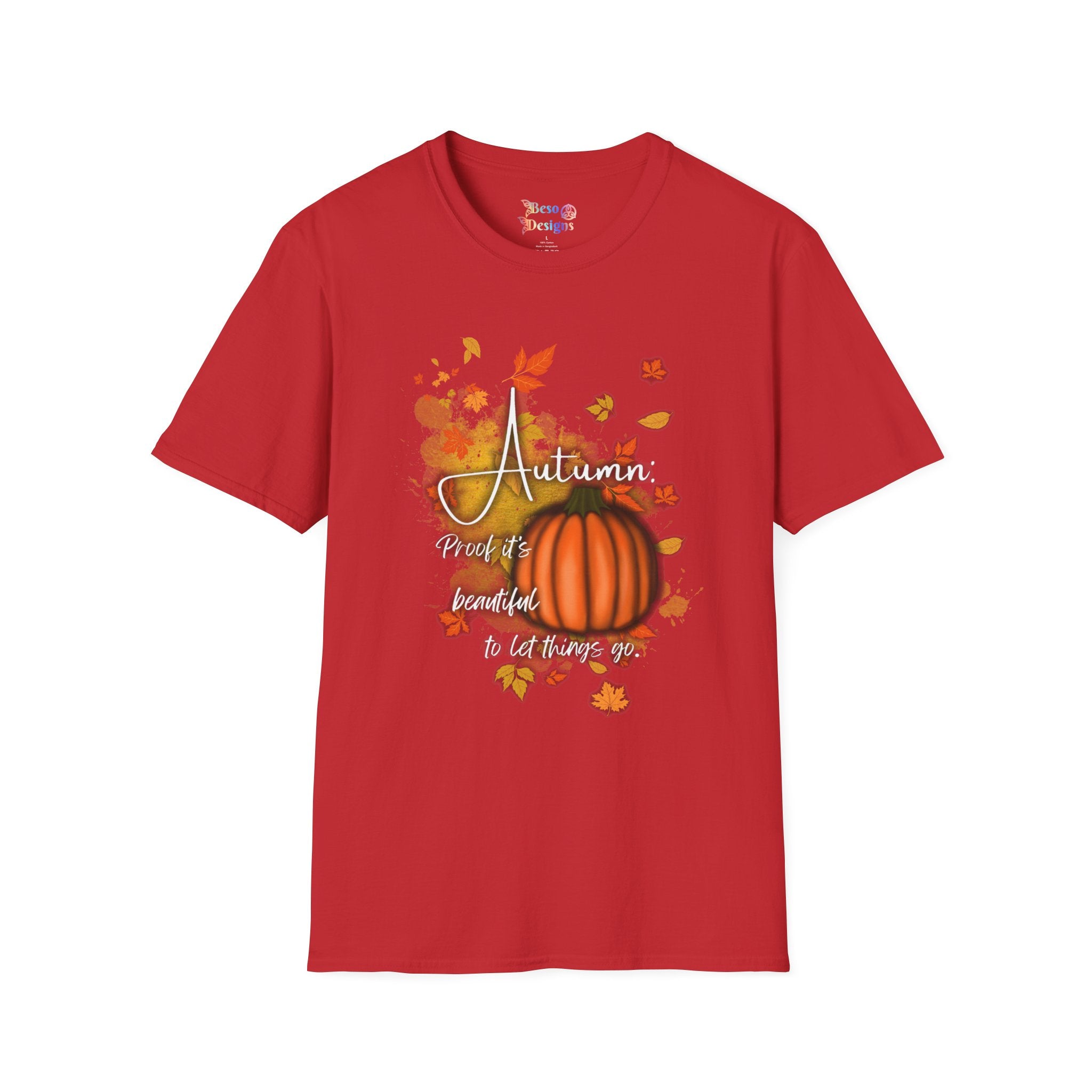 Autumn Vibes Unisex Softstyle T-Shirt, Fall Shirt, Pumpkin Tee, Seasonal Apparel, Comfortable Casual Wear, Perfect for Autumn Celebrations