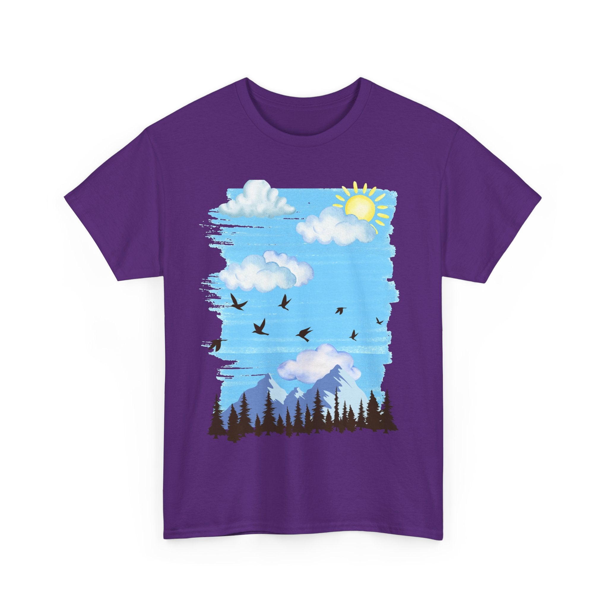 Sunny Sky Nature Tee, Comfortable T-Shirt for Outdoor Lovers, Unisex Tee for Hiking, Gifts for Nature Enthusiasts, Casual Wear, Summer Style
