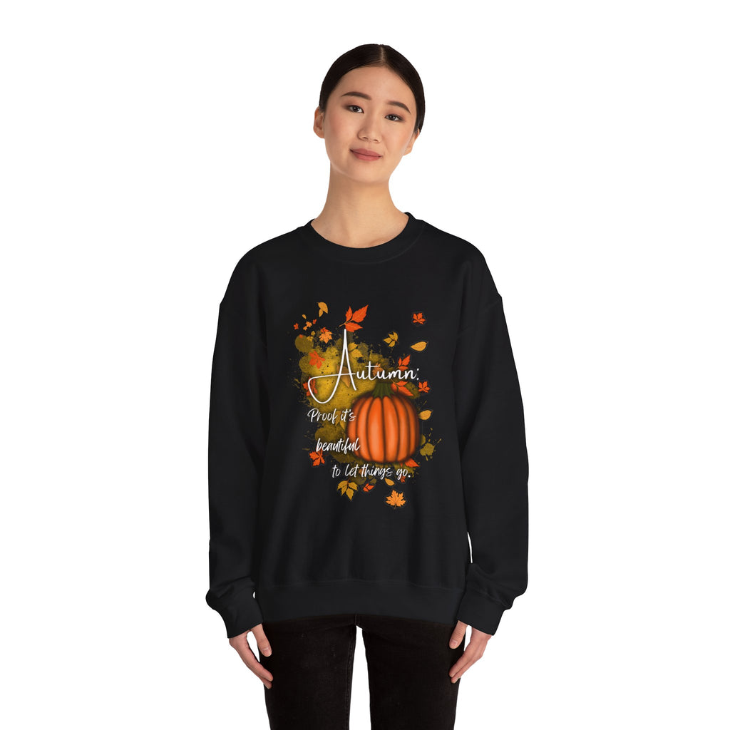 Autumn Vibes Crewneck Sweatshirt - Fall Fashion, Pumpkin Sweatshirt, Cozy Sweater for Thanksgiving, Seasonal Apparel, Autumn Gift