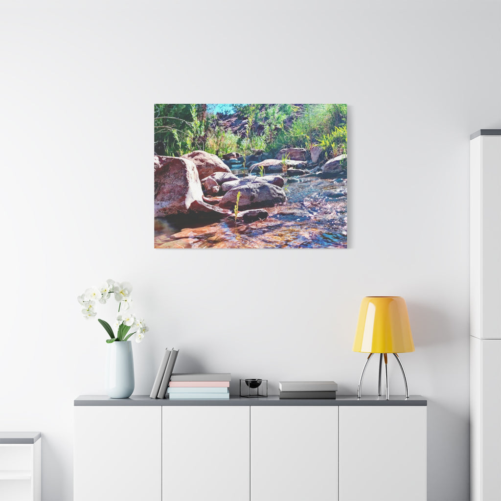 White Water Stream Art Canvas