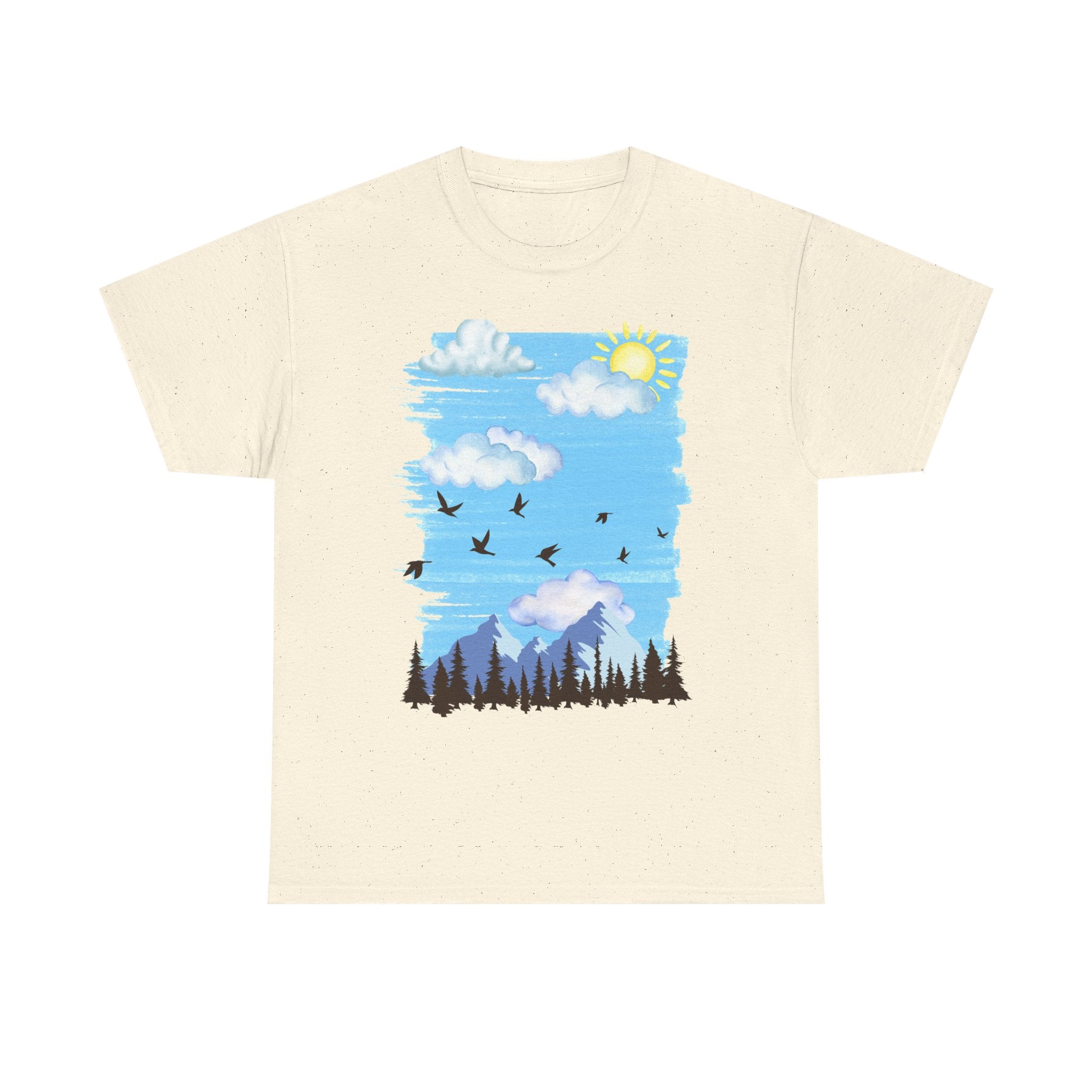 Sunny Sky Nature Tee, Comfortable T-Shirt for Outdoor Lovers, Unisex Tee for Hiking, Gifts for Nature Enthusiasts, Casual Wear, Summer Style