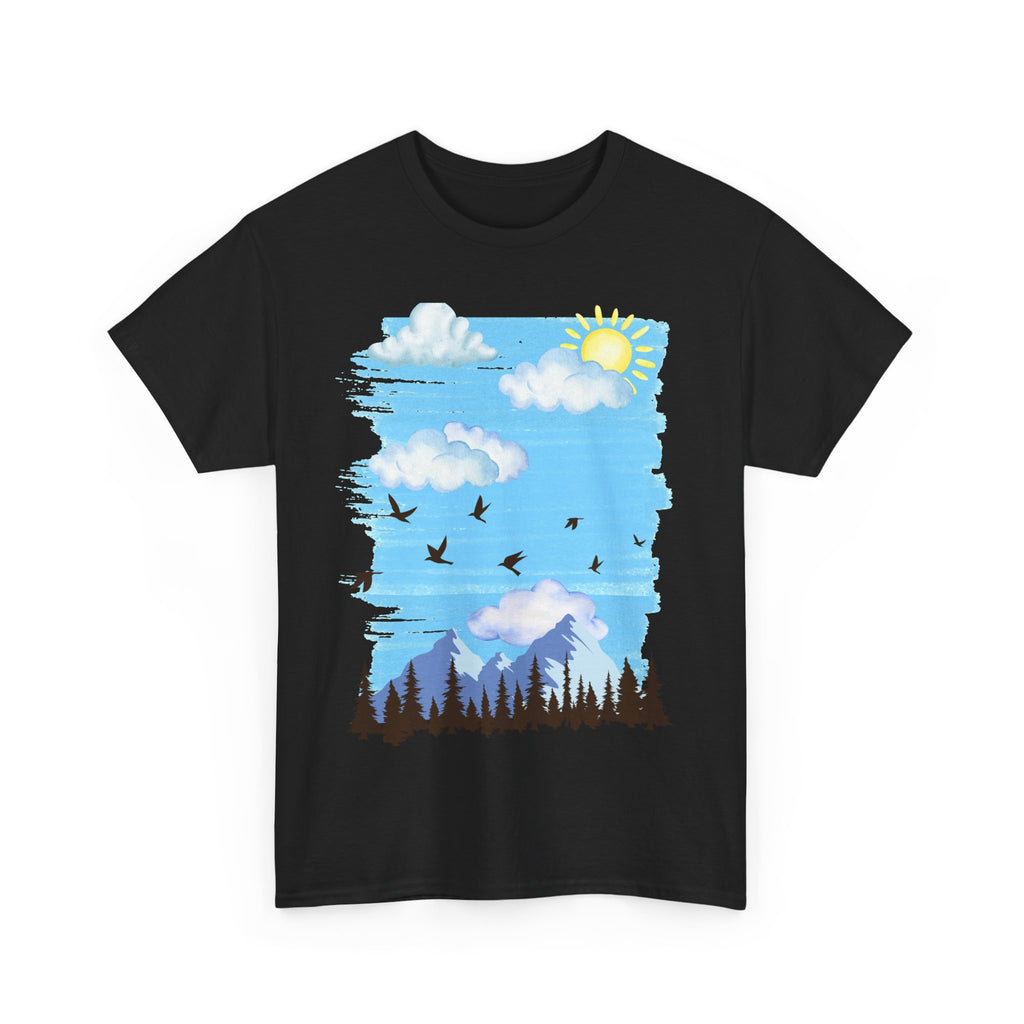 Sunny Sky Nature Tee, Comfortable T-Shirt for Outdoor Lovers, Unisex Tee for Hiking, Gifts for Nature Enthusiasts, Casual Wear, Summer Style