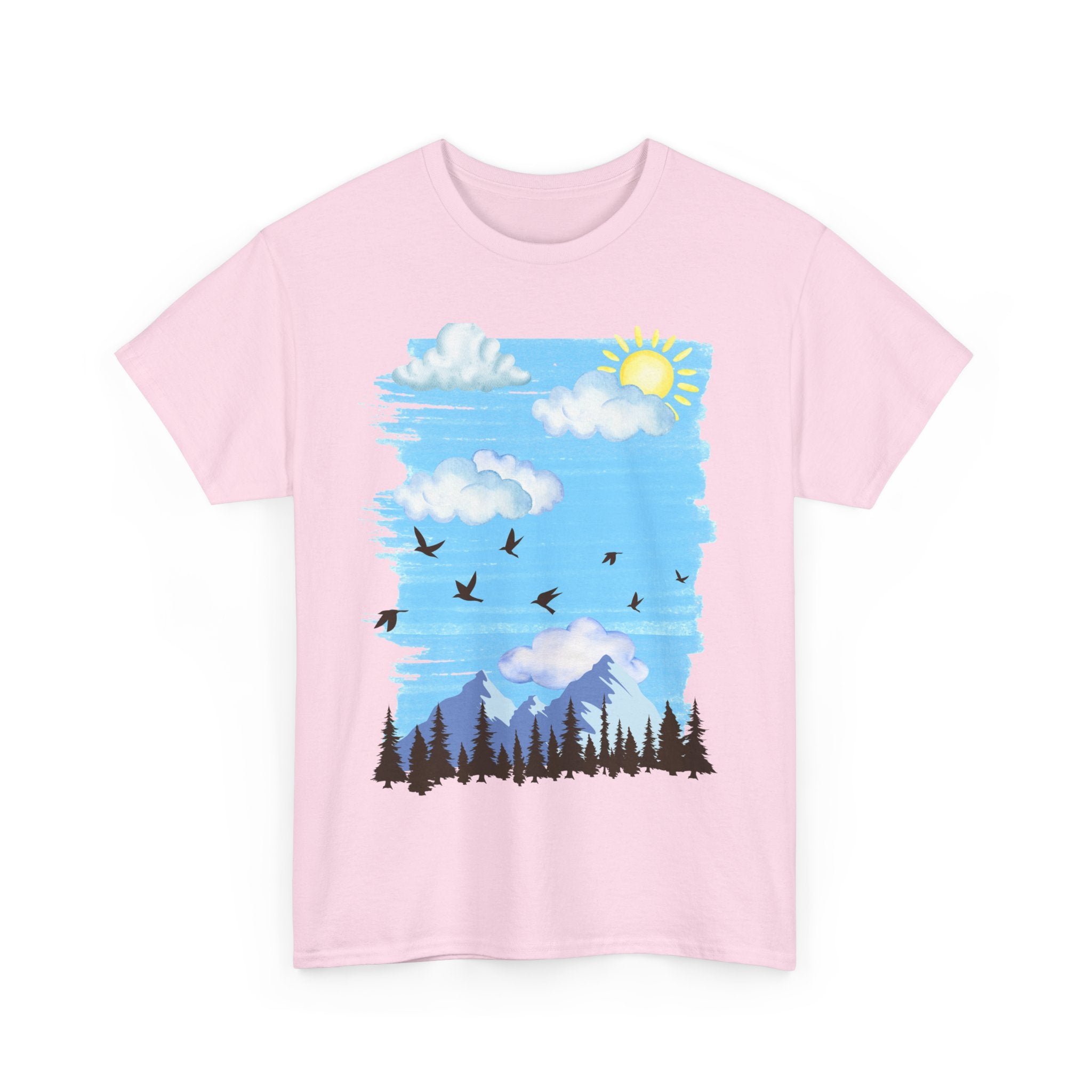 Sunny Sky Nature Tee, Comfortable T-Shirt for Outdoor Lovers, Unisex Tee for Hiking, Gifts for Nature Enthusiasts, Casual Wear, Summer Style