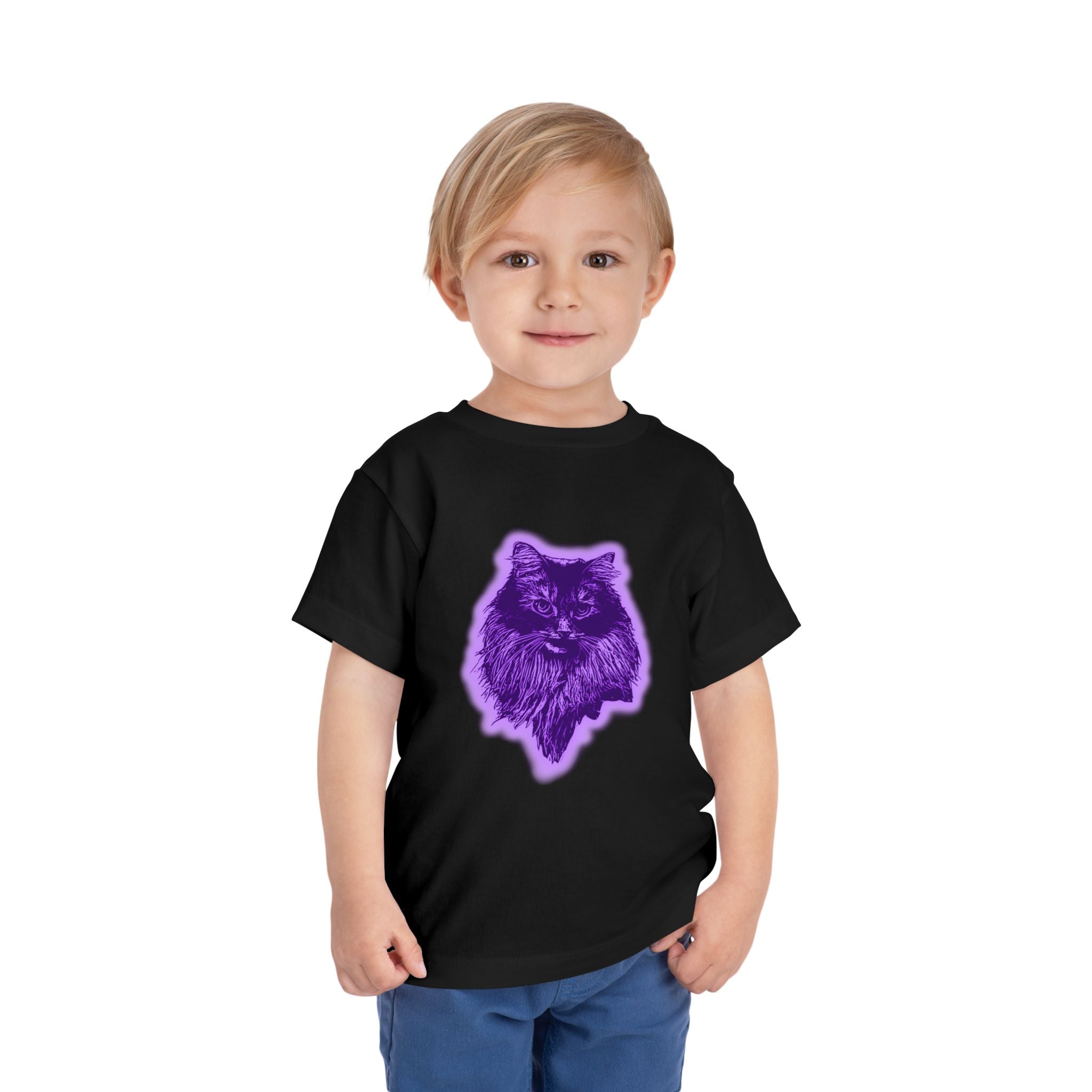 Purple Cat Toddler Tee, Cute Kids Shirt, Gift for Cat Lovers, Birthday Gift, Playtime Apparel, Fun Animal Tee
