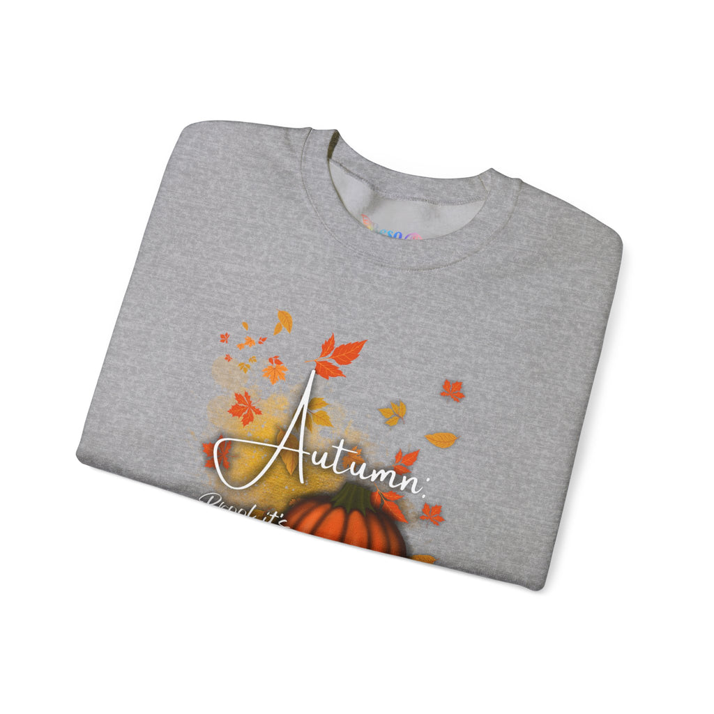 Autumn Vibes Crewneck Sweatshirt - Fall Fashion, Pumpkin Sweatshirt, Cozy Sweater for Thanksgiving, Seasonal Apparel, Autumn Gift
