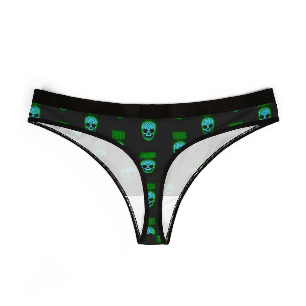Edgy Skull Print Women's Thongs, Alternative Underwear, Halloween Gift, Fun Lingerie, Unique Sleepwear, Gothic Fashion
