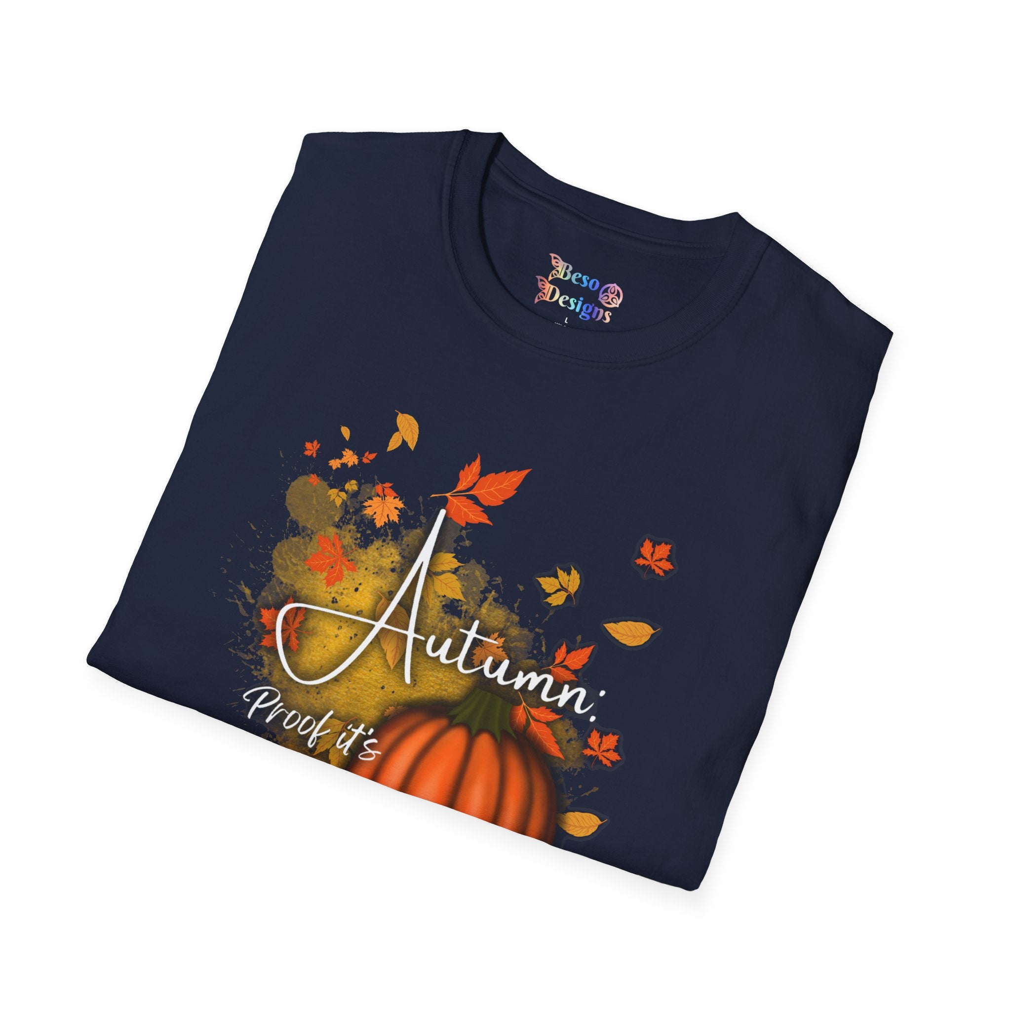 Autumn Vibes Unisex Softstyle T-Shirt, Fall Shirt, Pumpkin Tee, Seasonal Apparel, Comfortable Casual Wear, Perfect for Autumn Celebrations