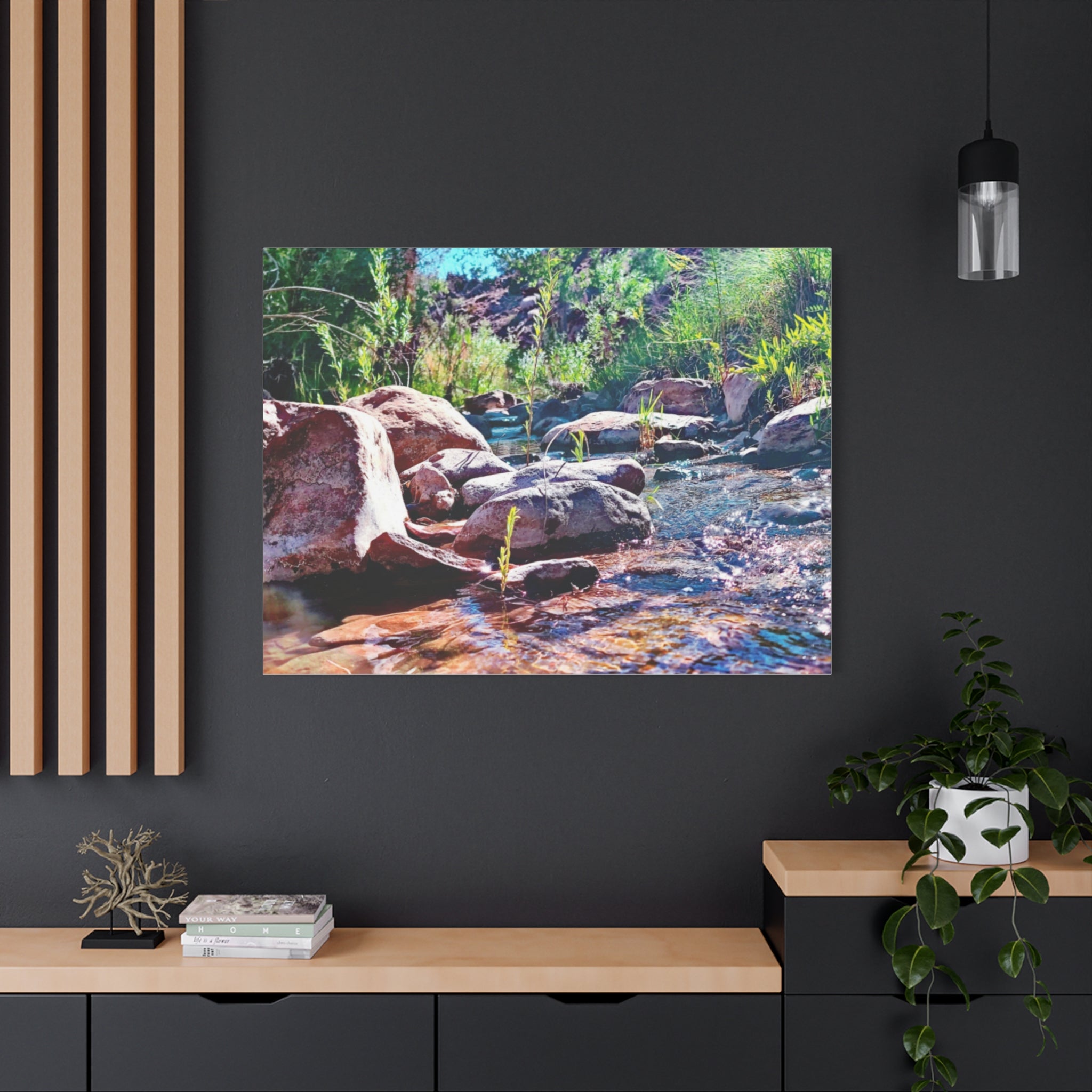 White Water Stream Art Canvas