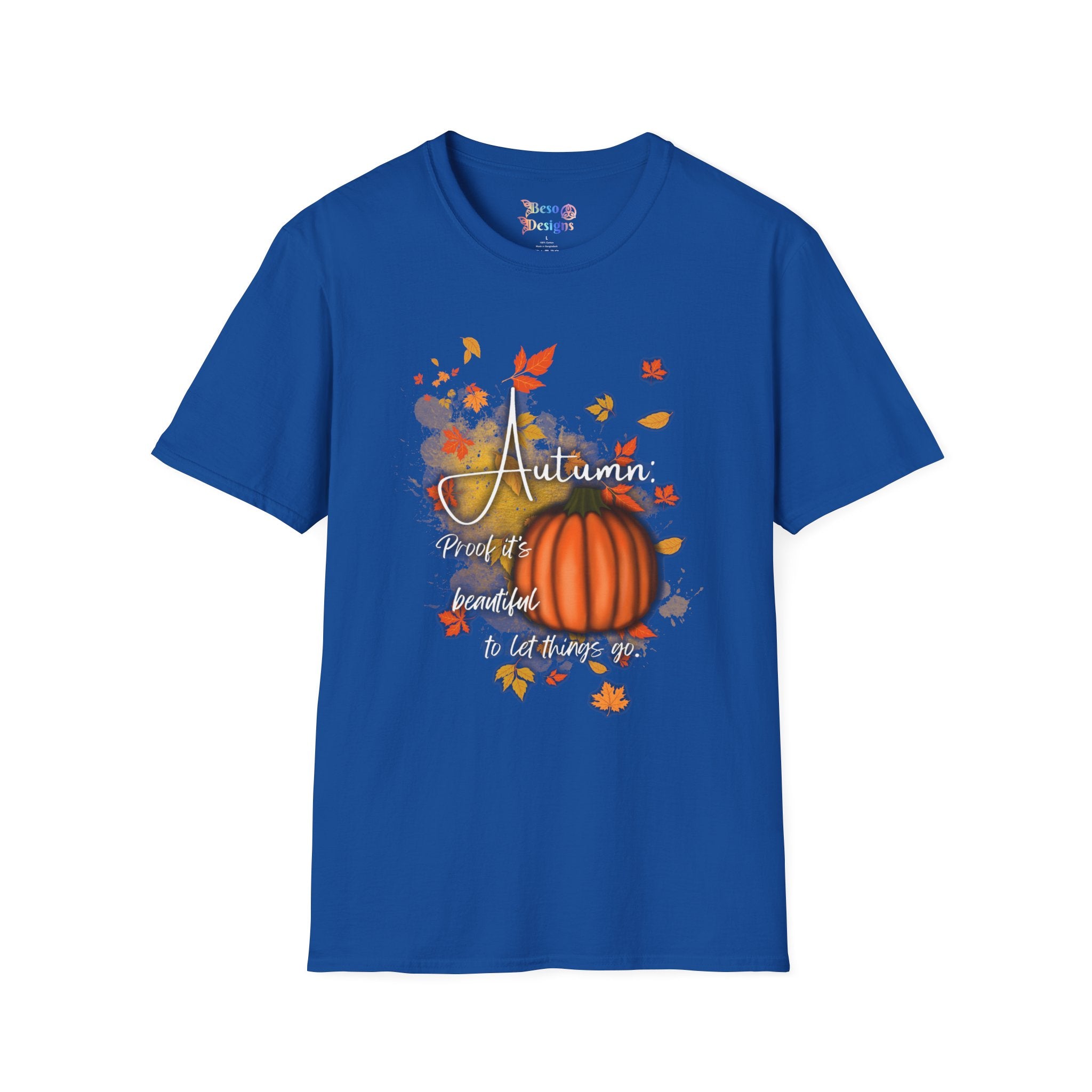 Autumn Vibes Unisex Softstyle T-Shirt, Fall Shirt, Pumpkin Tee, Seasonal Apparel, Comfortable Casual Wear, Perfect for Autumn Celebrations