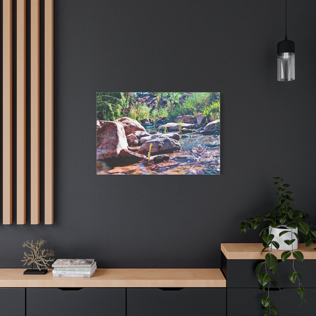 White Water Stream Art Canvas