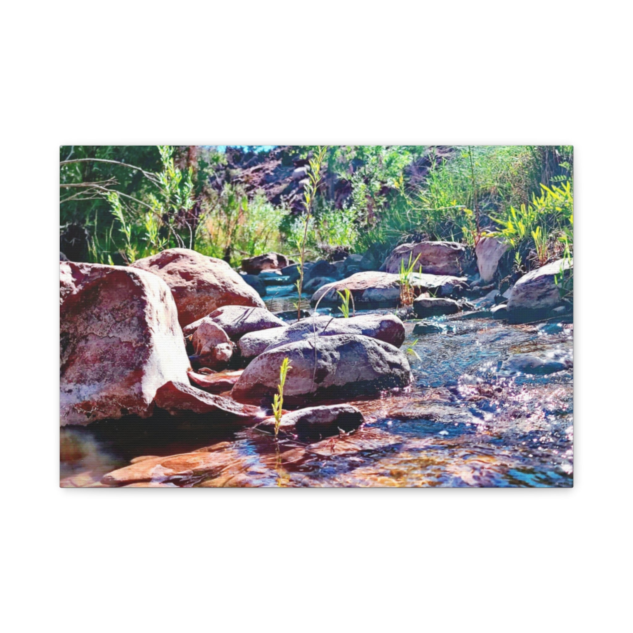 White Water Stream Art Canvas