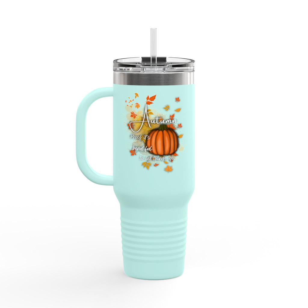 Autumn Insulated Travel Mug, 40oz | Fall Coffee Cup, Pumpkin Design, Holiday Gift, Travel Drinkware, Seasonal Beverage Container