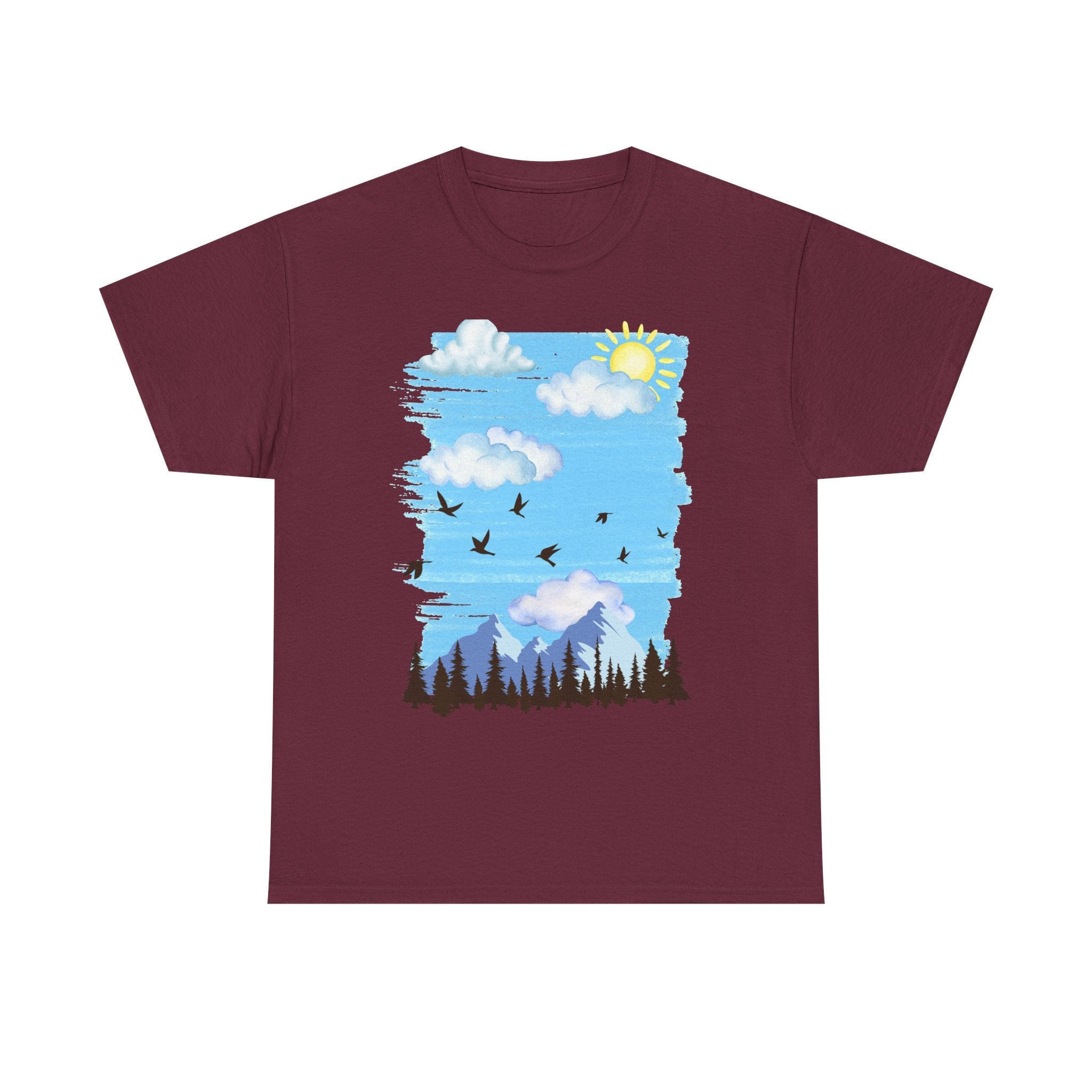 Sunny Sky Nature Tee, Comfortable T-Shirt for Outdoor Lovers, Unisex Tee for Hiking, Gifts for Nature Enthusiasts, Casual Wear, Summer Style
