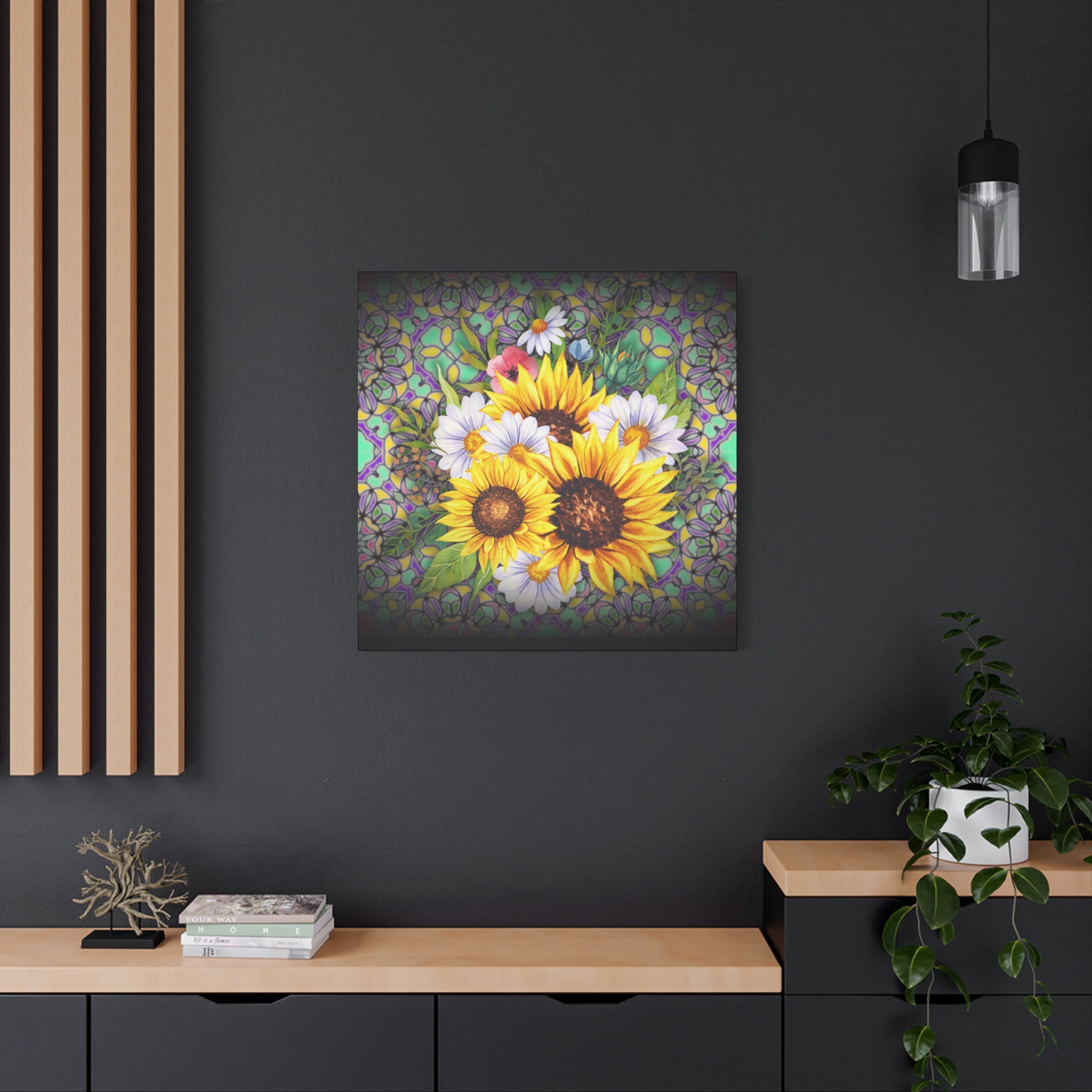 Floral Art Canvas Print, Wall Décor for Home, Gift for Flower Lovers, Botanical Wall Art, Sunflower Canvas
