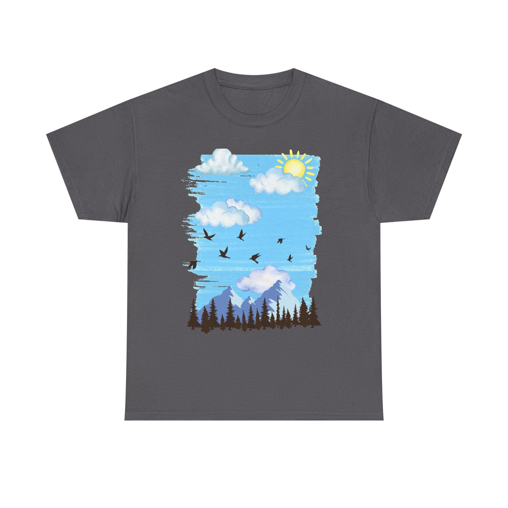 Sunny Sky Nature Tee, Comfortable T-Shirt for Outdoor Lovers, Unisex Tee for Hiking, Gifts for Nature Enthusiasts, Casual Wear, Summer Style