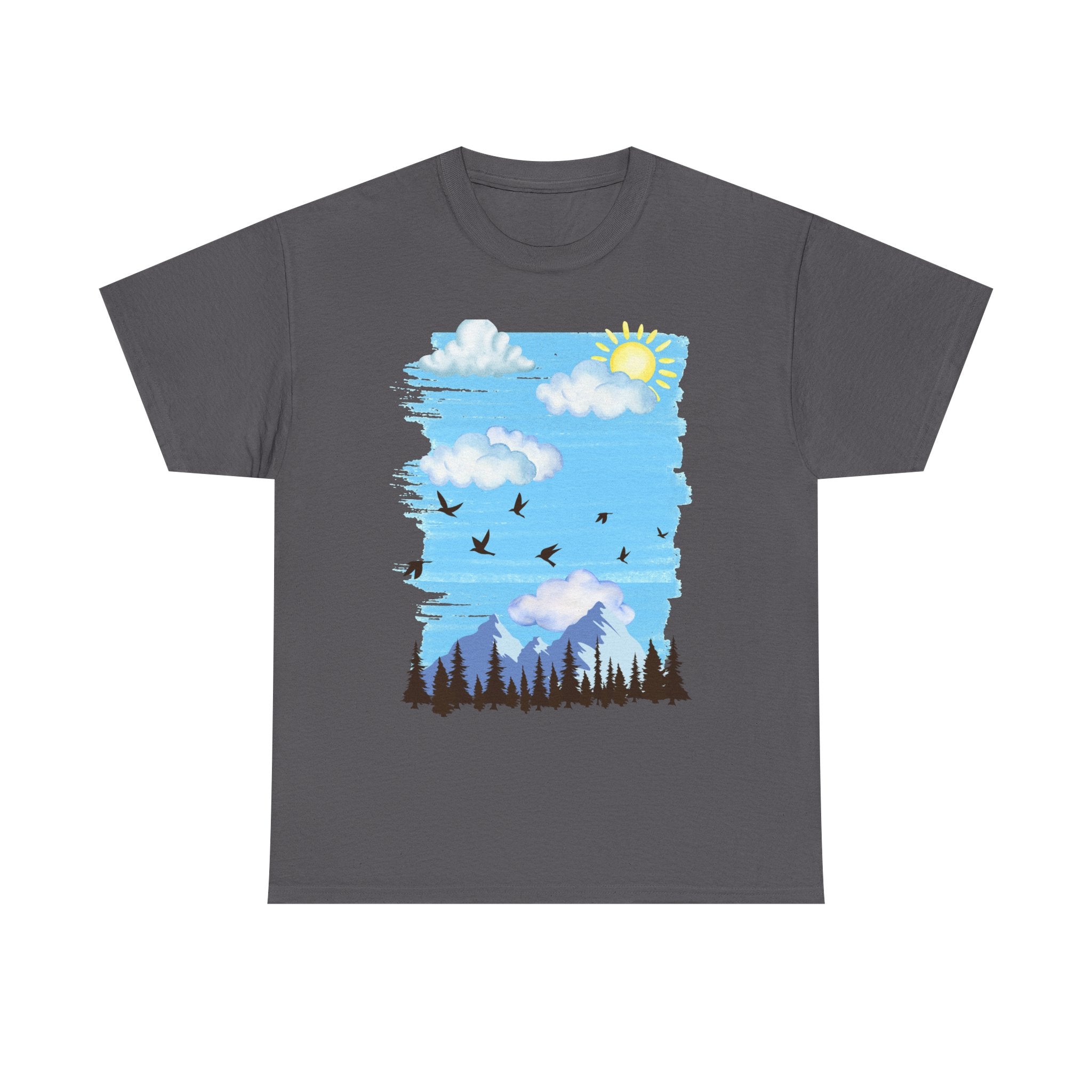 Sunny Sky Nature Tee, Comfortable T-Shirt for Outdoor Lovers, Unisex Tee for Hiking, Gifts for Nature Enthusiasts, Casual Wear, Summer Style