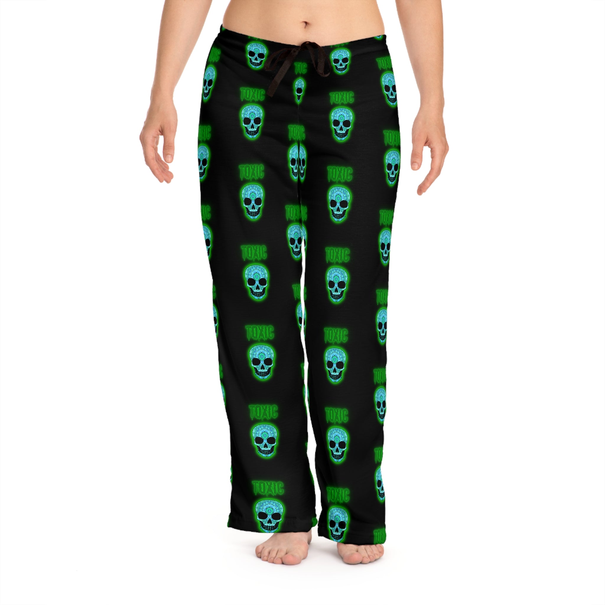 Halloween Skull Women's Pajama Pants, Cute Lounge Wear, Spooky Sleep Pants, Gift for Her, Cozy Nightwear