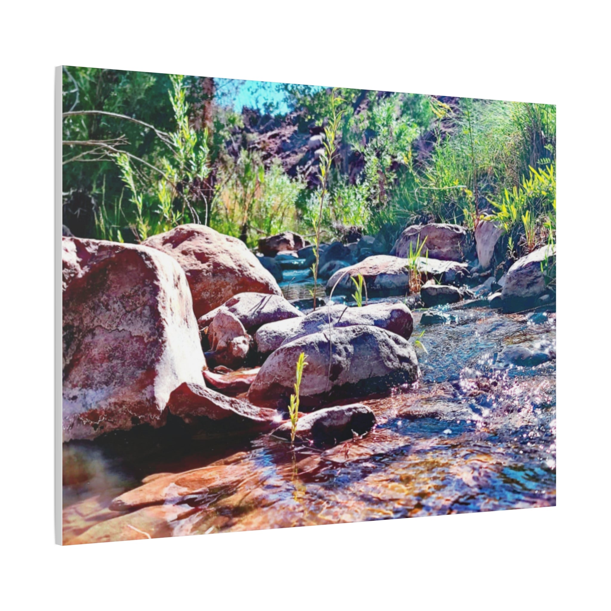 White Water Stream Art Canvas