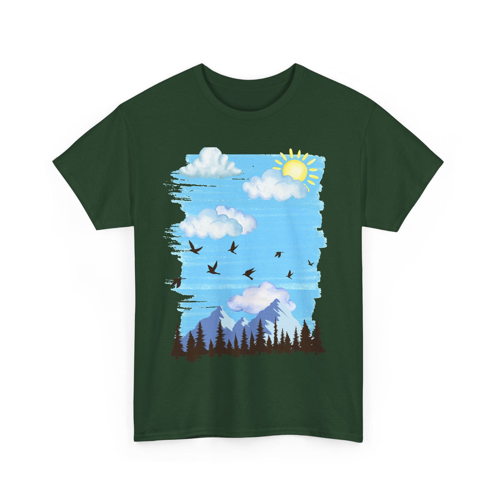 Sunny Sky Nature Tee, Comfortable T-Shirt for Outdoor Lovers, Unisex Tee for Hiking, Gifts for Nature Enthusiasts, Casual Wear, Summer Style