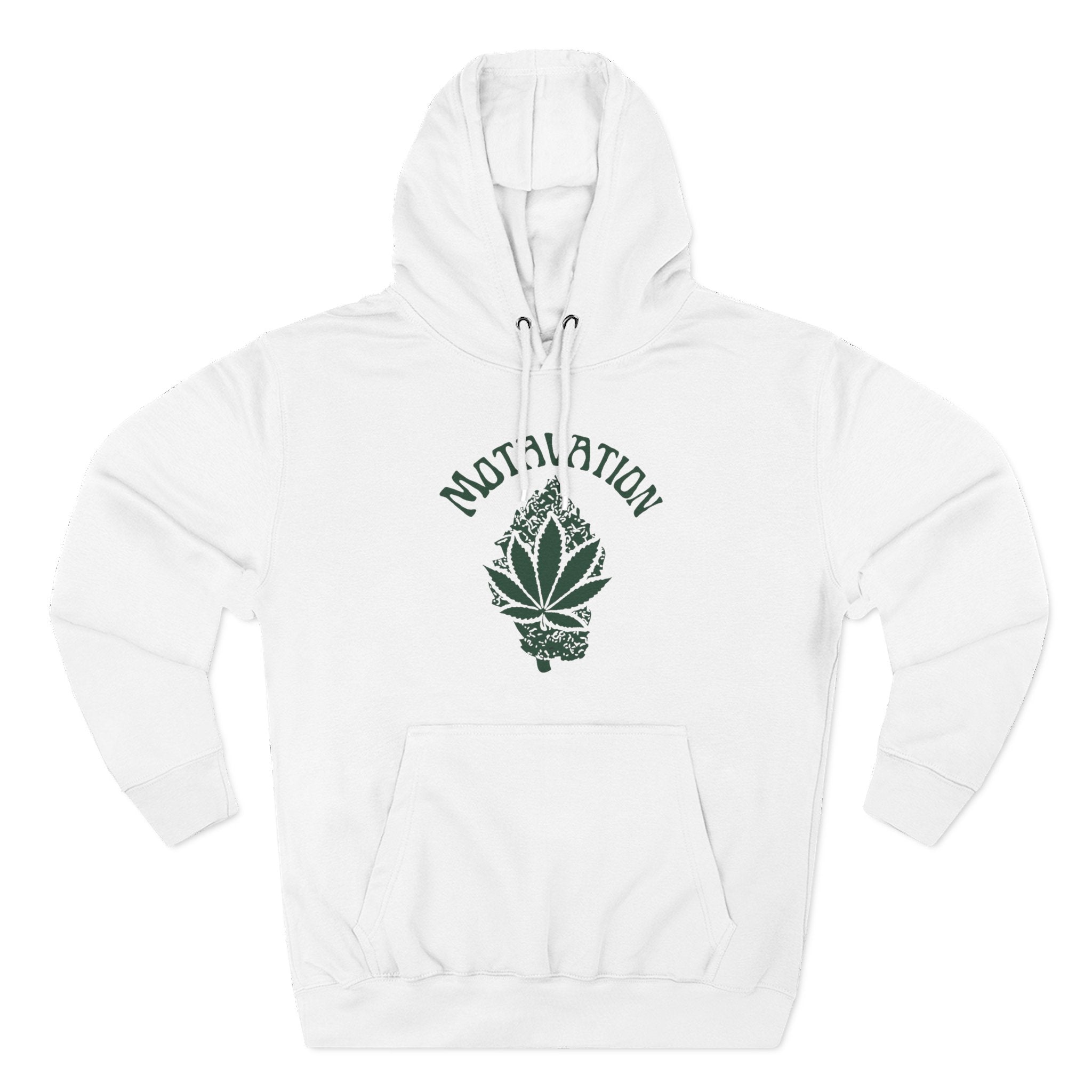 Fleece Hoodie - Motavation Marijuana Leaf & Bud Design