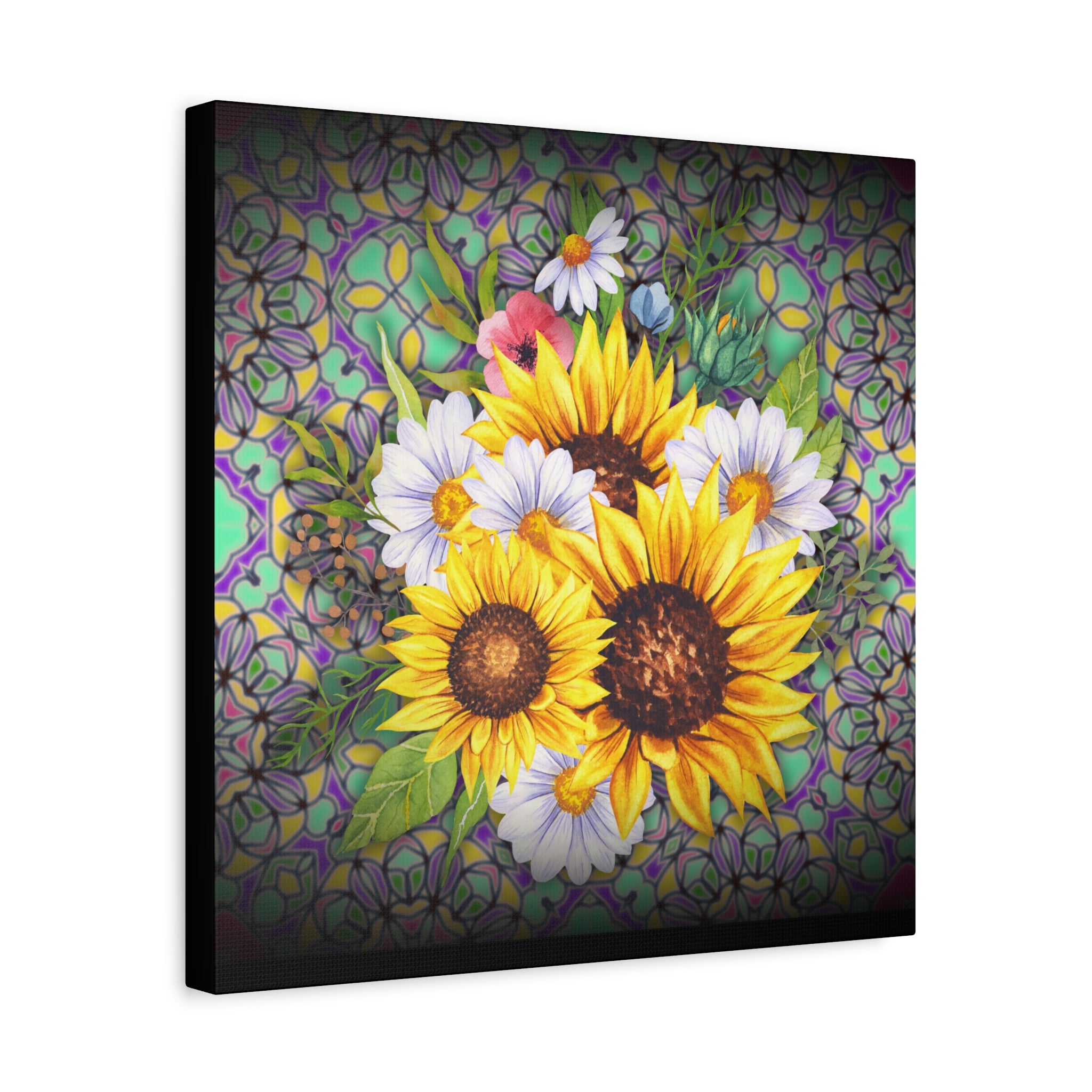Floral Art Canvas Print, Wall Décor for Home, Gift for Flower Lovers, Botanical Wall Art, Sunflower Canvas