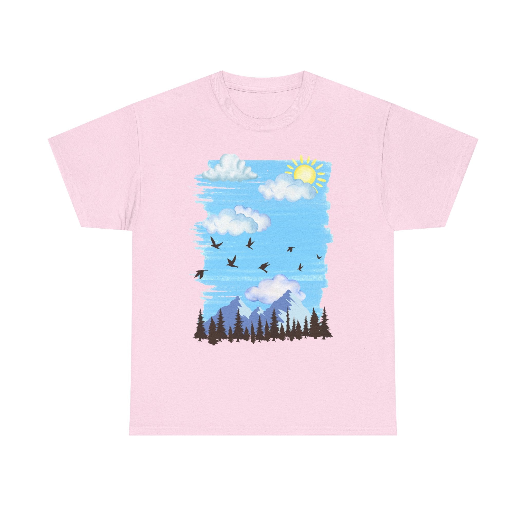 Sunny Sky Nature Tee, Comfortable T-Shirt for Outdoor Lovers, Unisex Tee for Hiking, Gifts for Nature Enthusiasts, Casual Wear, Summer Style