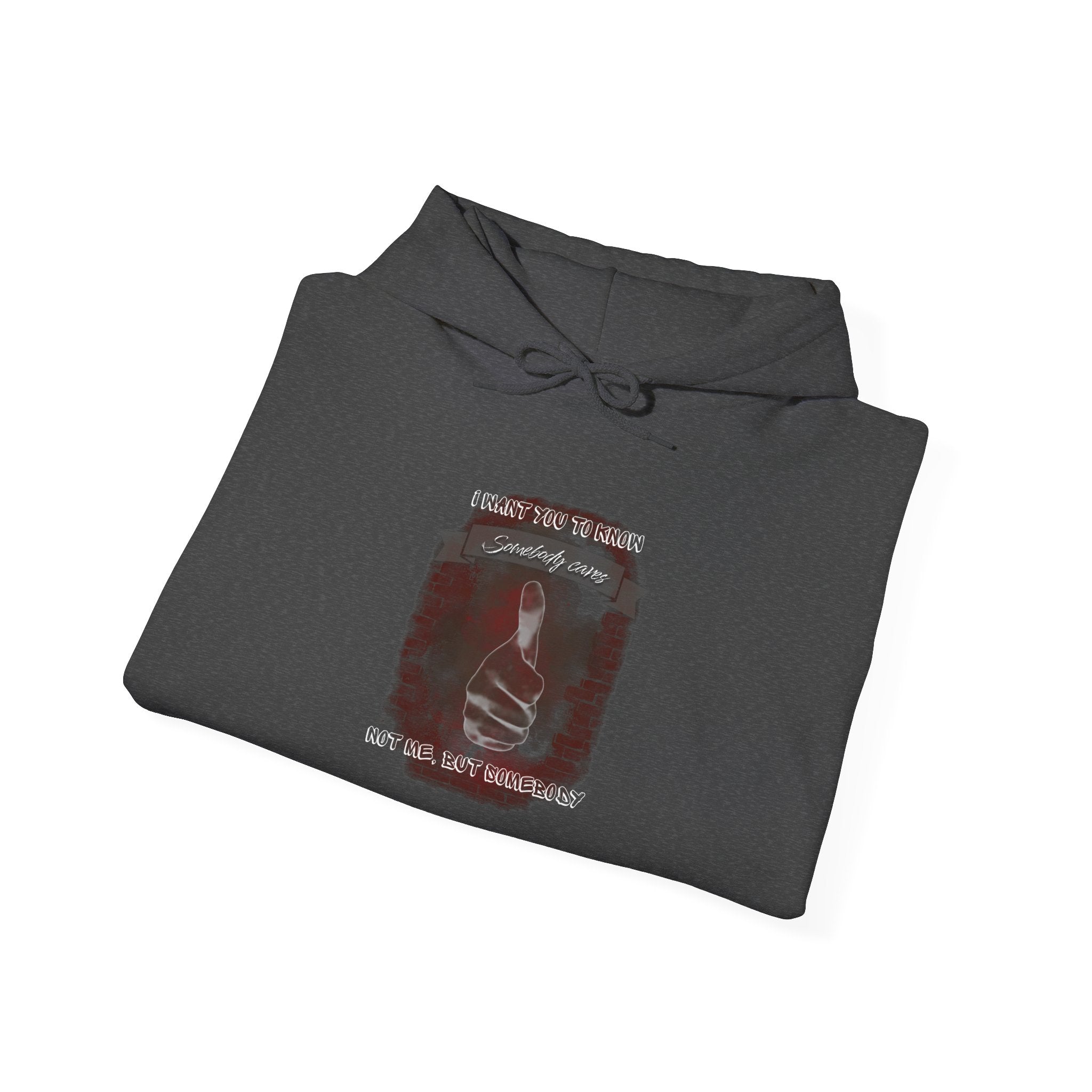 Hoodie - Dark Humor 'Somebody Cares, Not Me' Thumbs Up Design