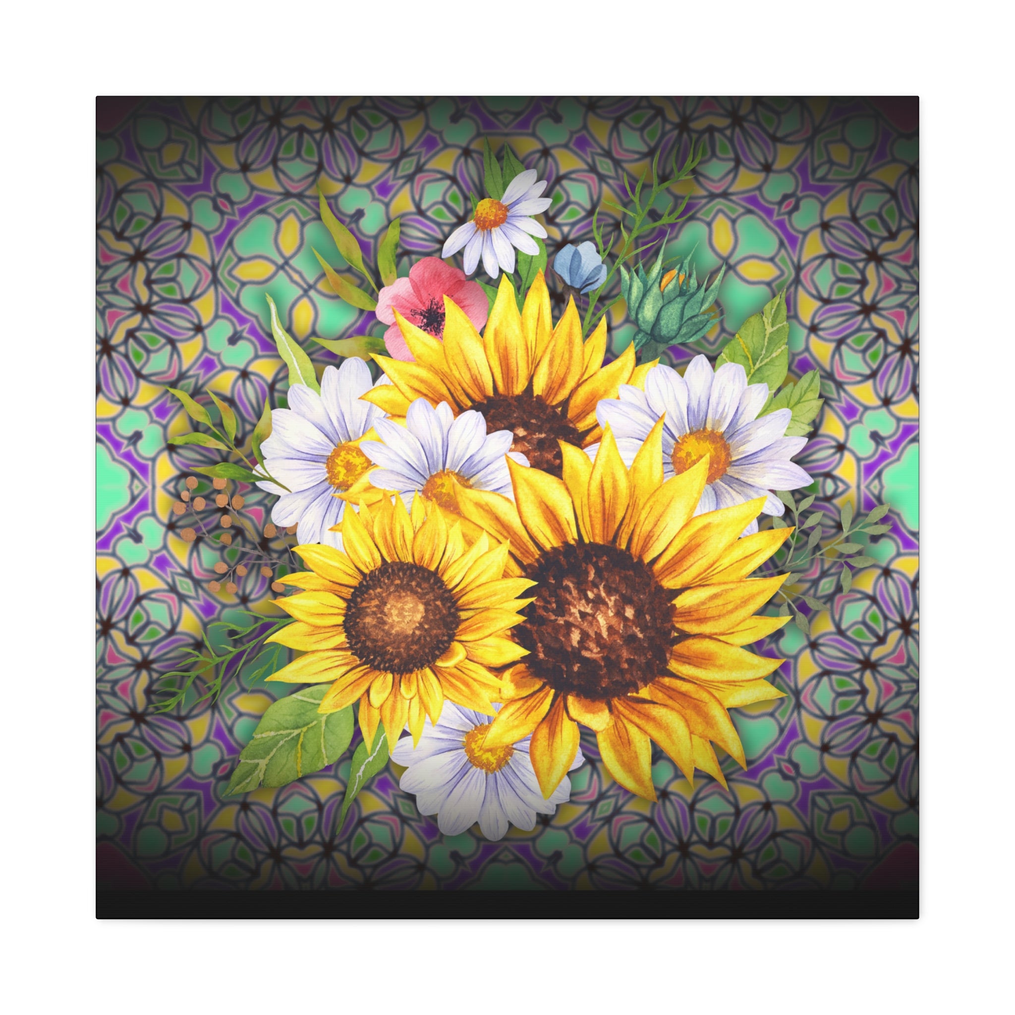 Floral Art Canvas Print, Wall Décor for Home, Gift for Flower Lovers, Botanical Wall Art, Sunflower Canvas