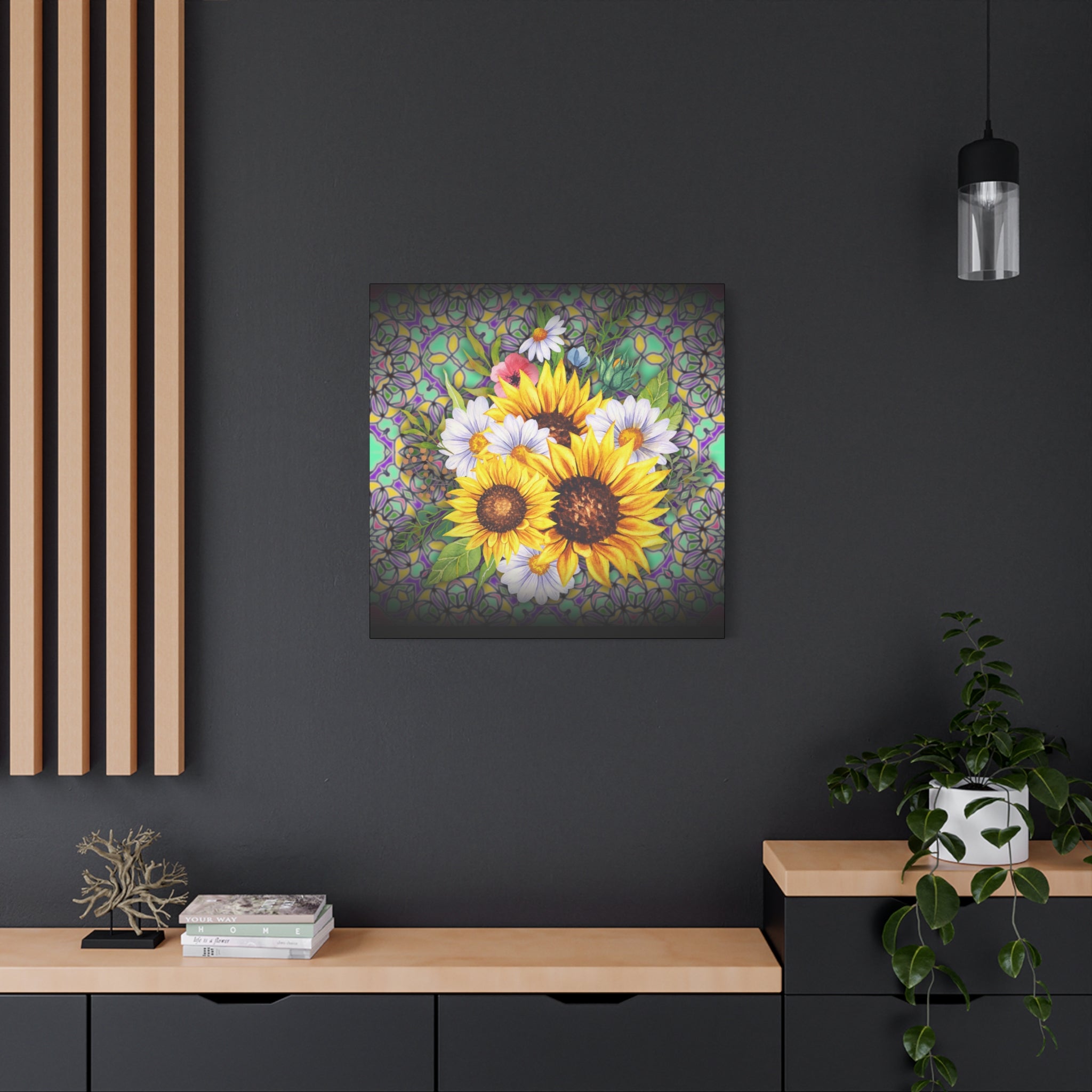 Floral Art Canvas Print, Wall Décor for Home, Gift for Flower Lovers, Botanical Wall Art, Sunflower Canvas