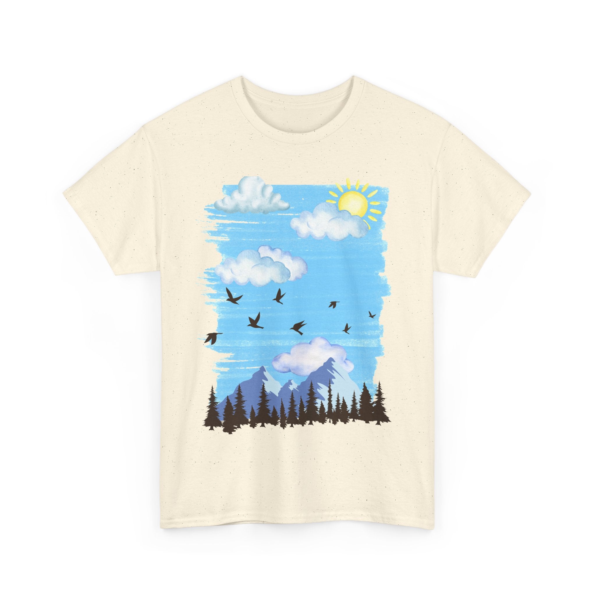 Sunny Sky Nature Tee, Comfortable T-Shirt for Outdoor Lovers, Unisex Tee for Hiking, Gifts for Nature Enthusiasts, Casual Wear, Summer Style
