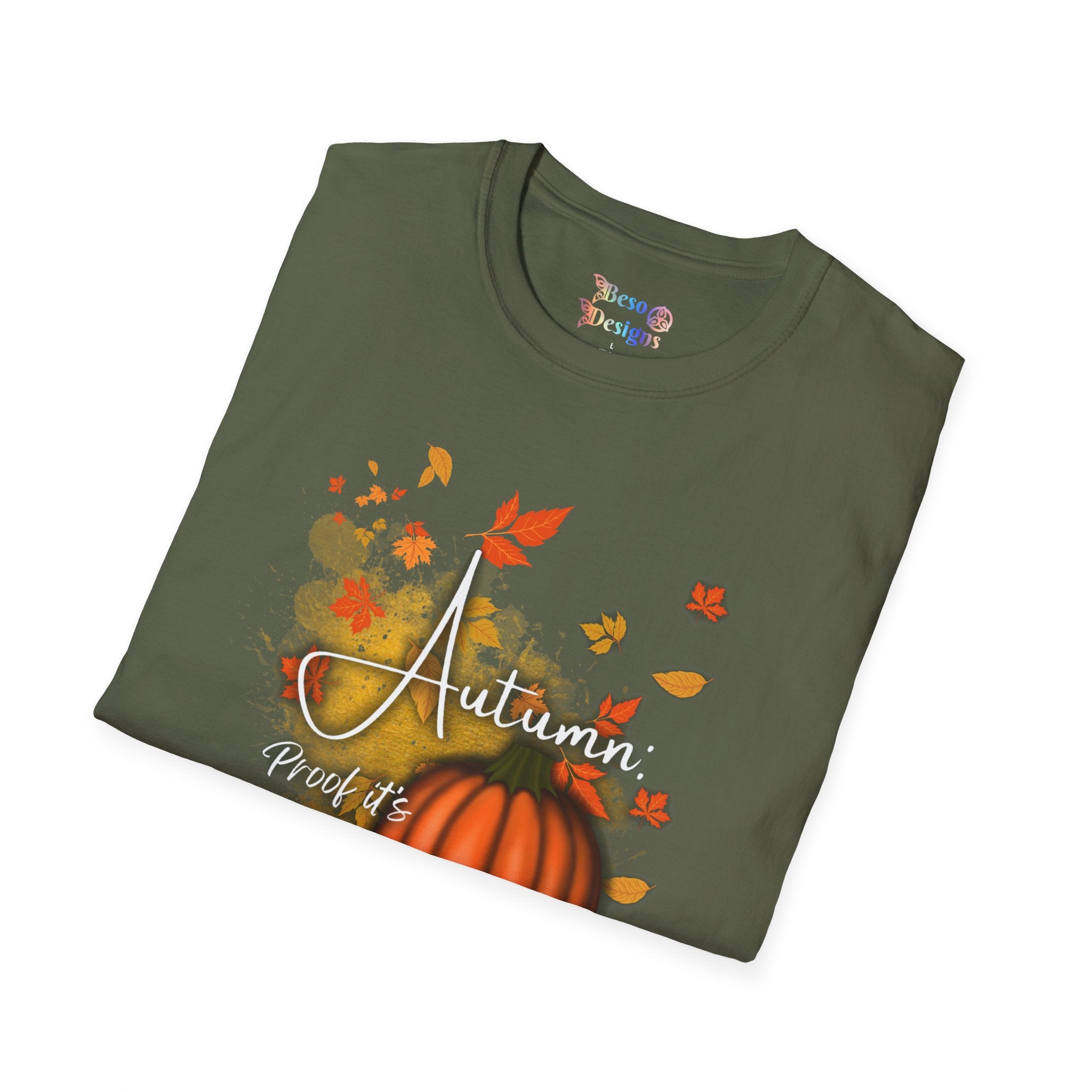 Autumn Vibes Unisex Softstyle T-Shirt, Fall Shirt, Pumpkin Tee, Seasonal Apparel, Comfortable Casual Wear, Perfect for Autumn Celebrations