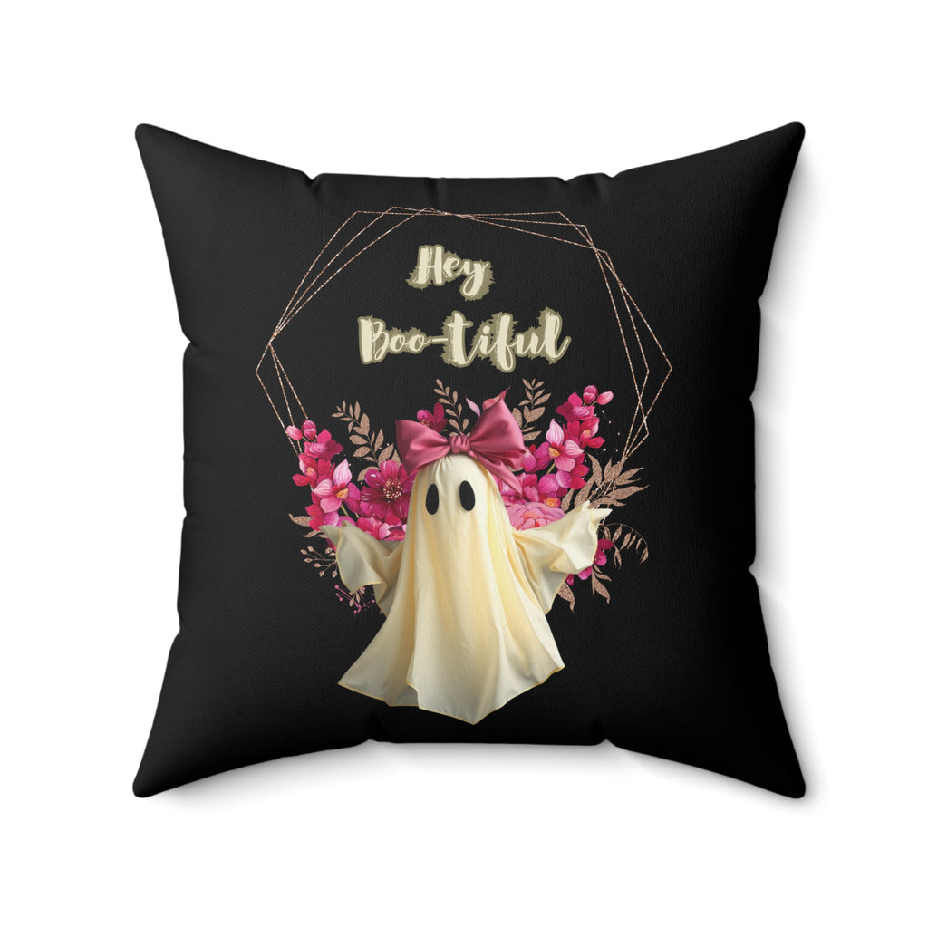 Hey Boo-tiful Halloween Pillow, Decorative Cushion, Ghost Home Decor, Spooky Pillow, Fall Decoration, Halloween Gift