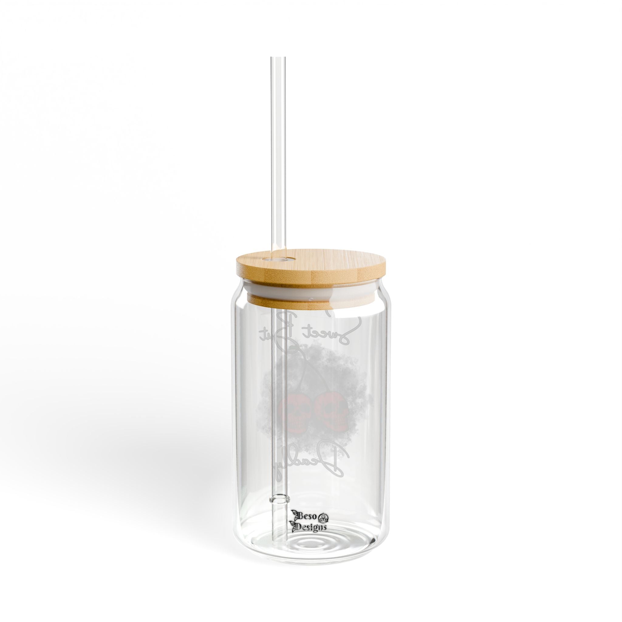 Skull Cherries 16oz Glass Sipper — "Sweet but Deadly"