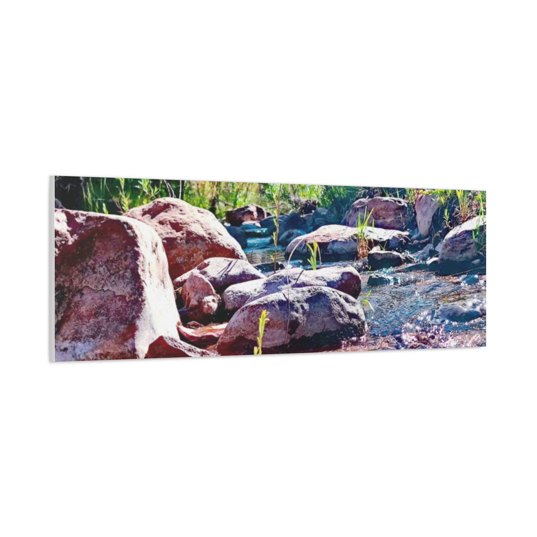 White Water Stream Art Canvas